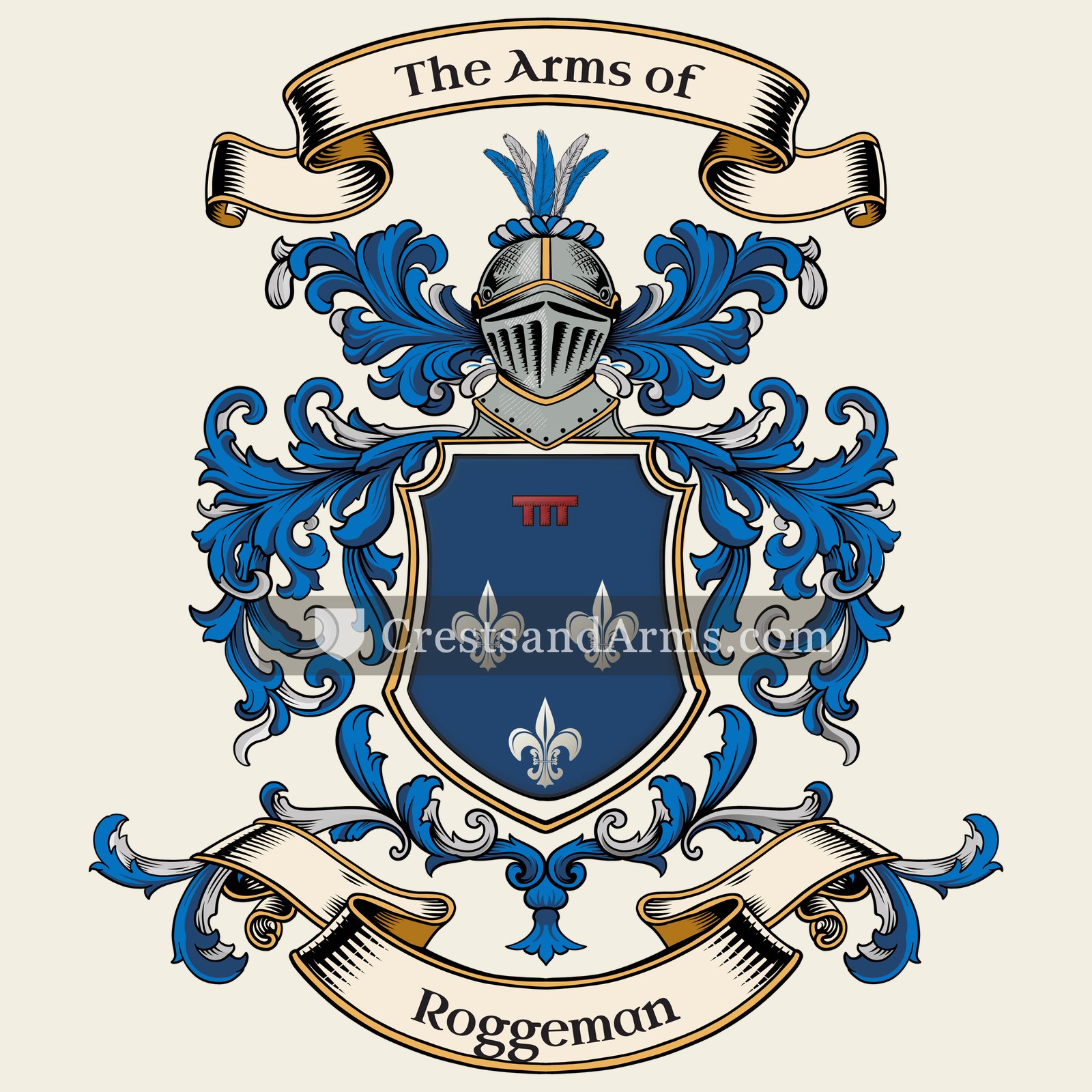 The Roggeman coat of arms, drawn from the recorded blazon