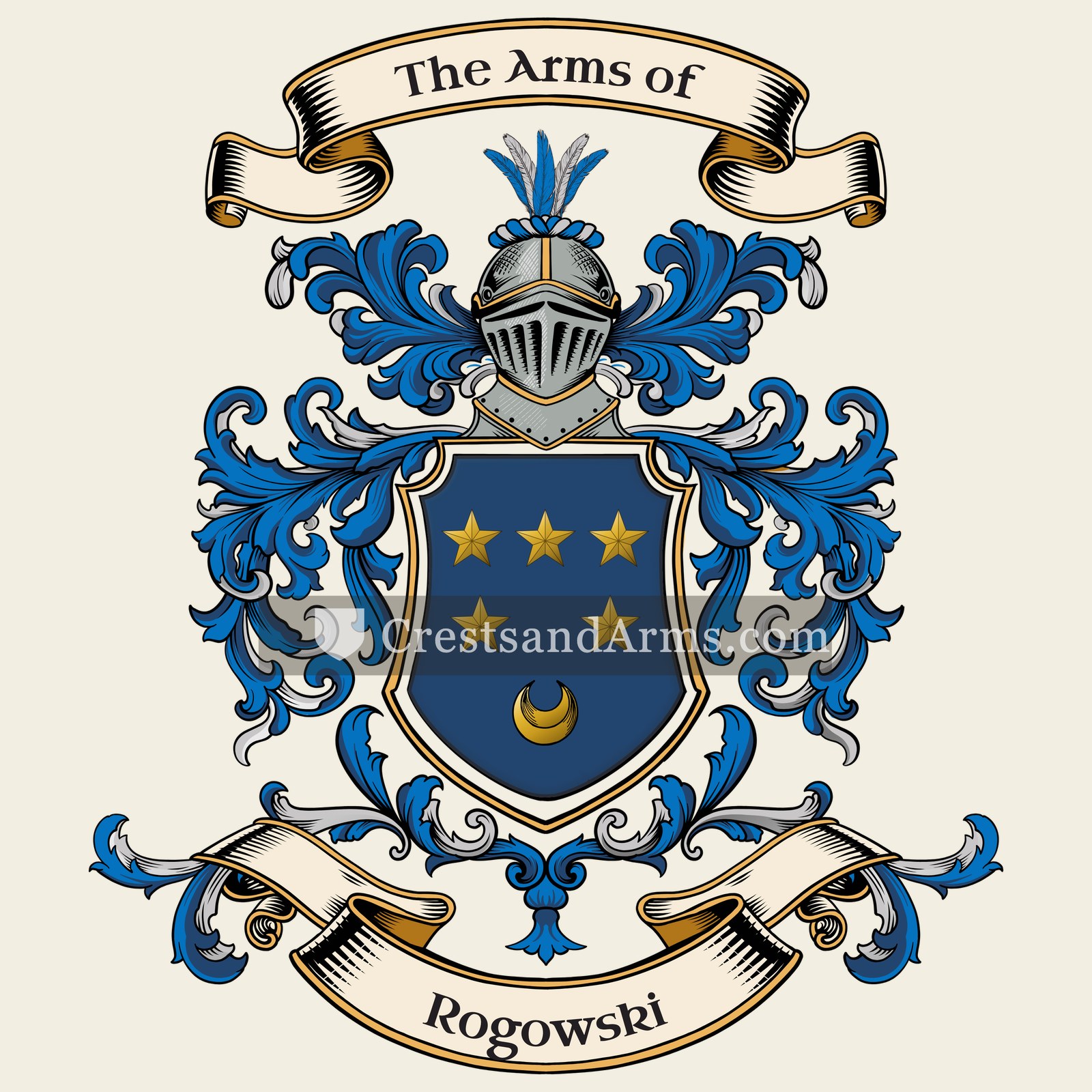 The Rogowski coat of arms, drawn from the recorded blazon
