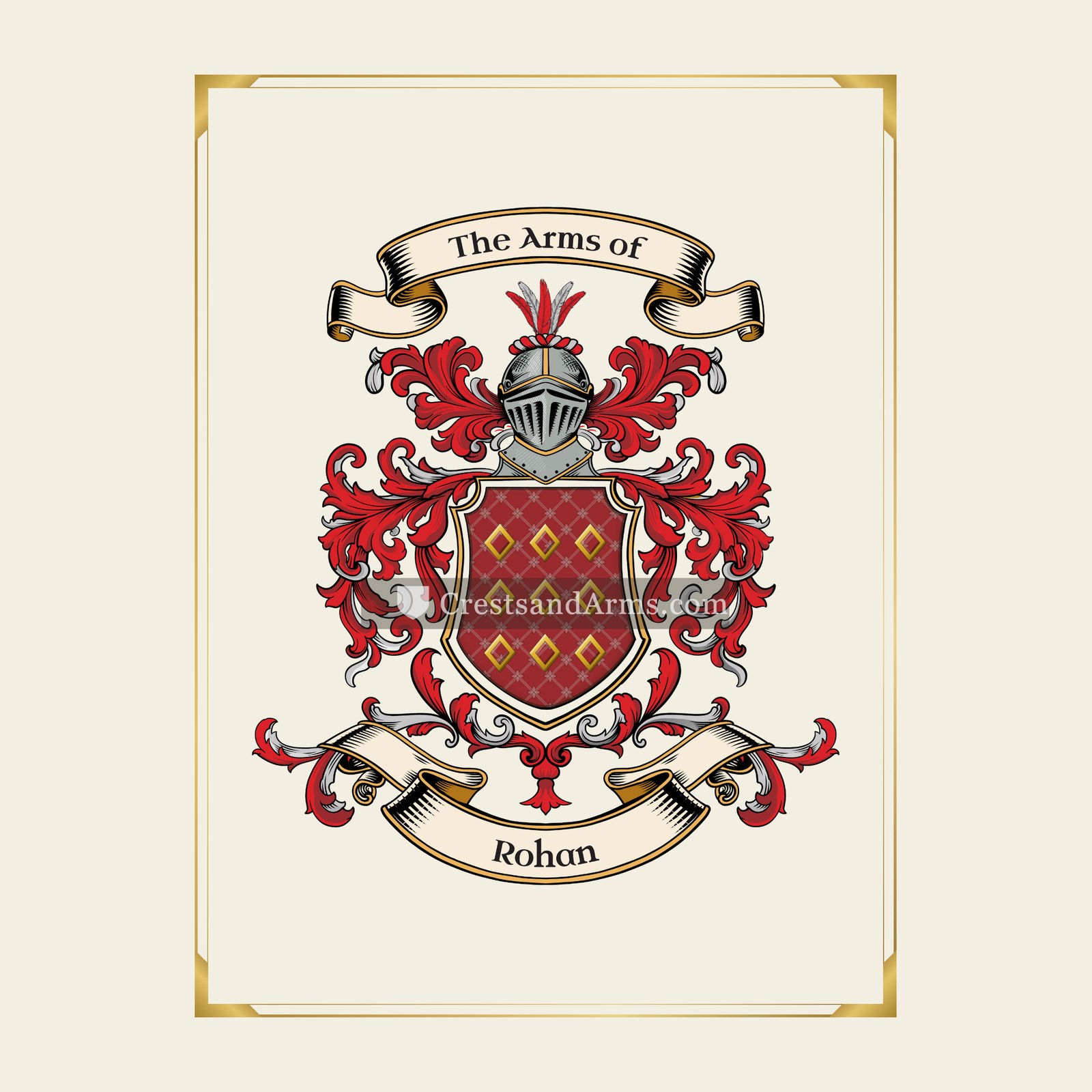 With gold border