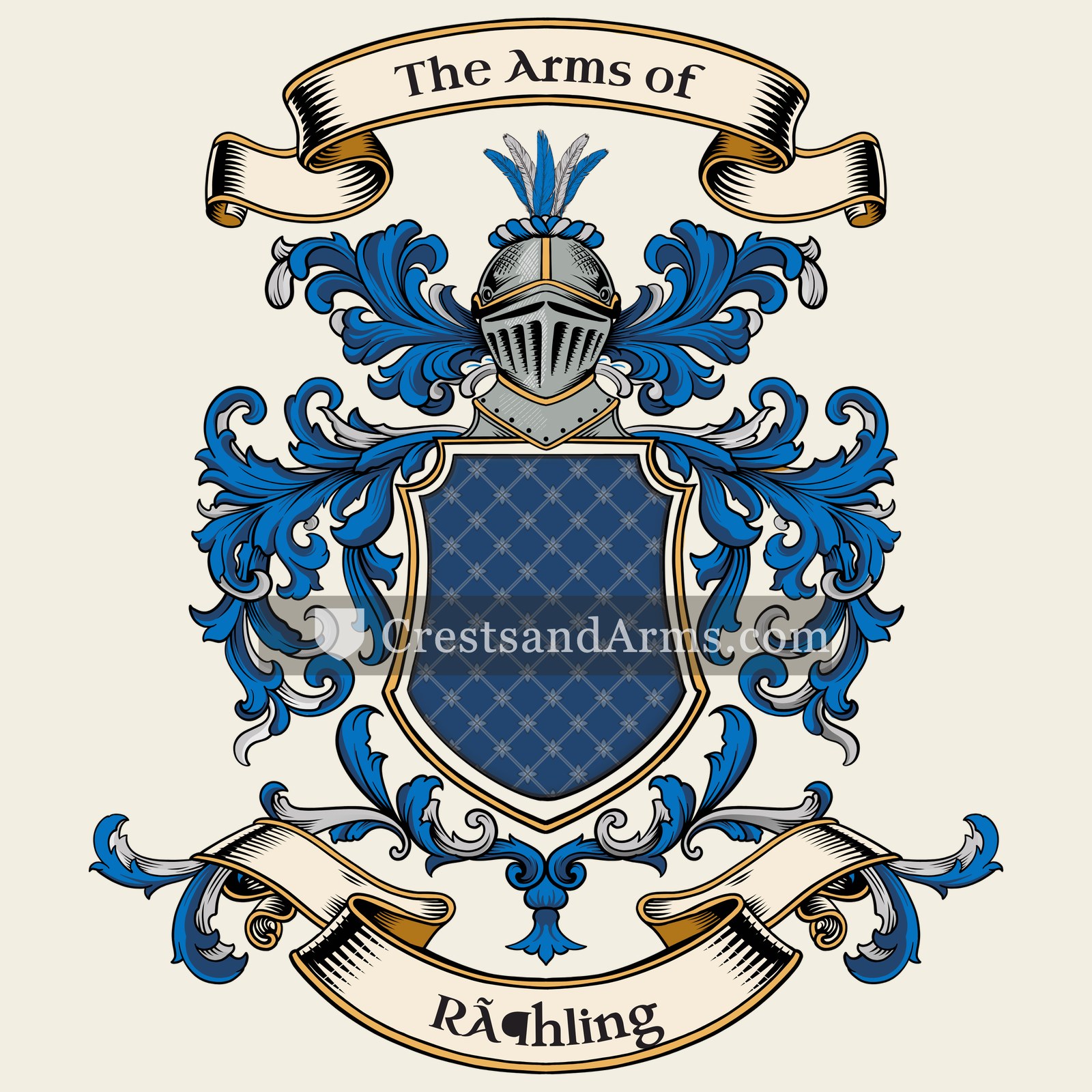 The Röhling coat of arms, drawn from the recorded blazon