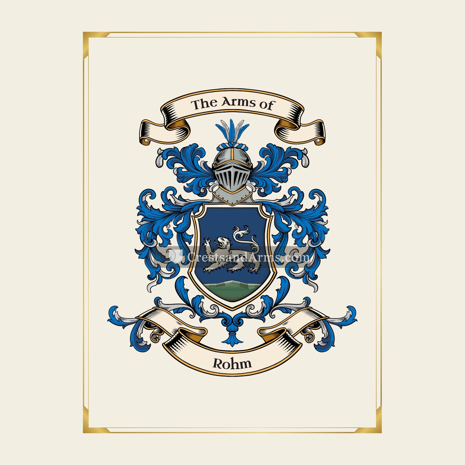 With gold border