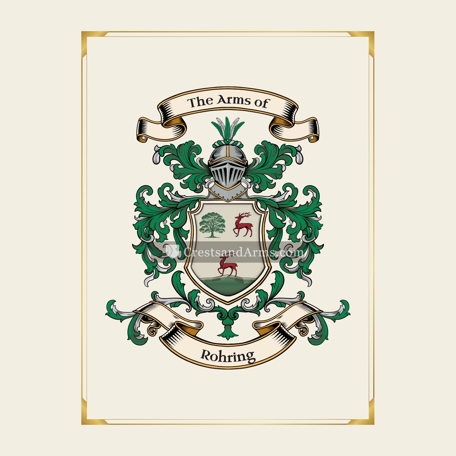 With gold border