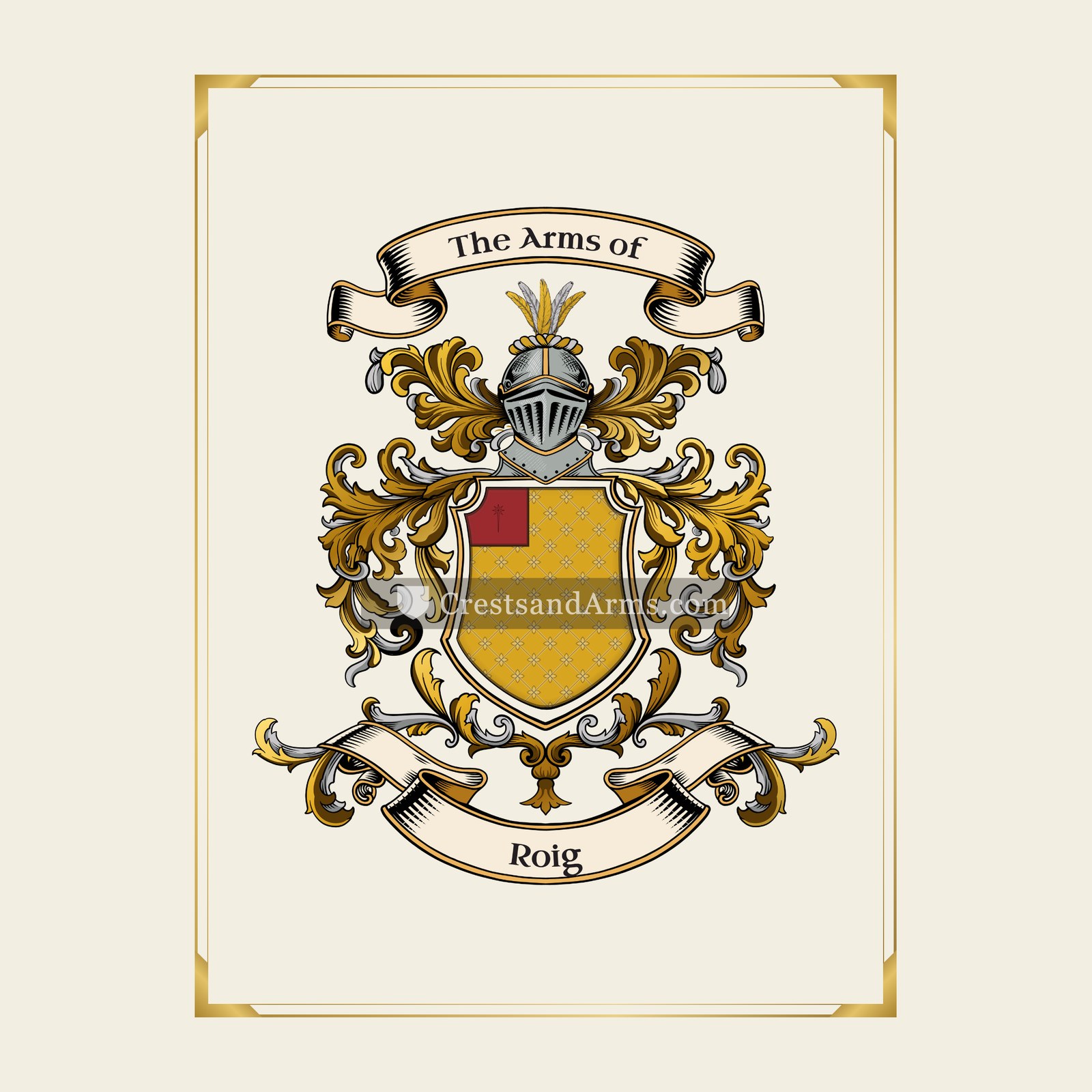 With gold border