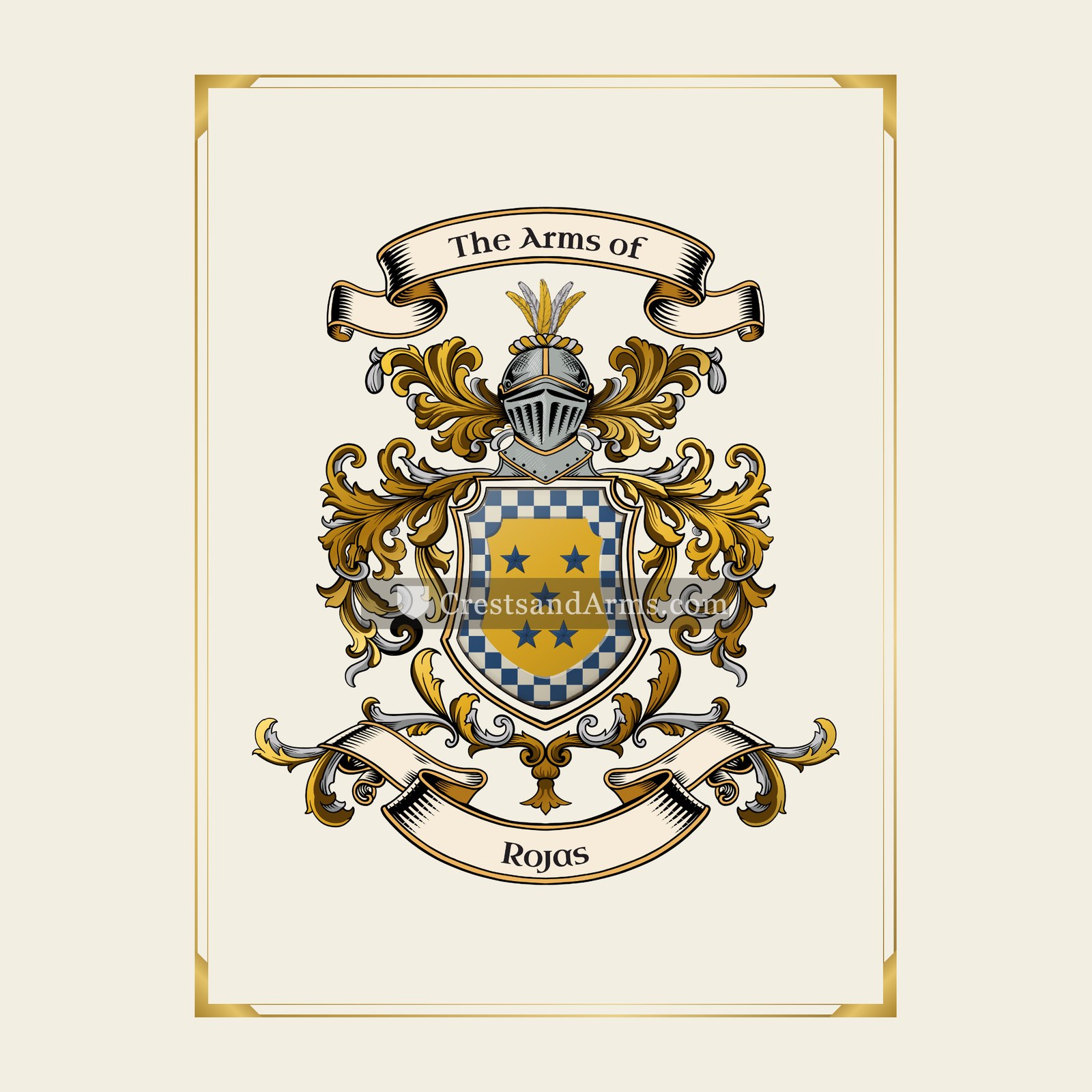 With gold border
