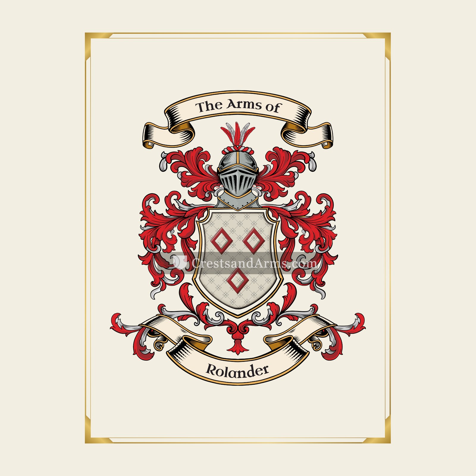 With gold border
