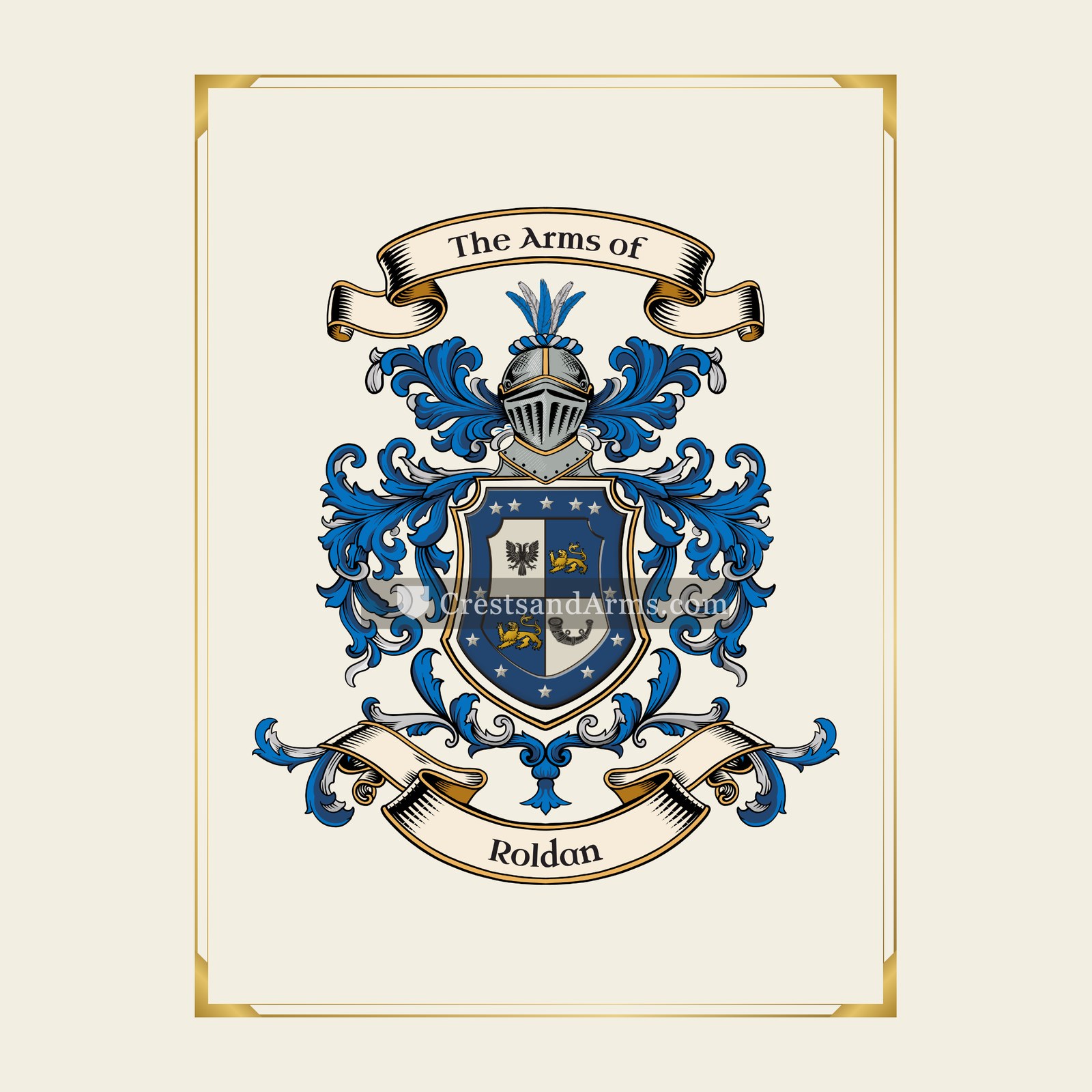 With gold border