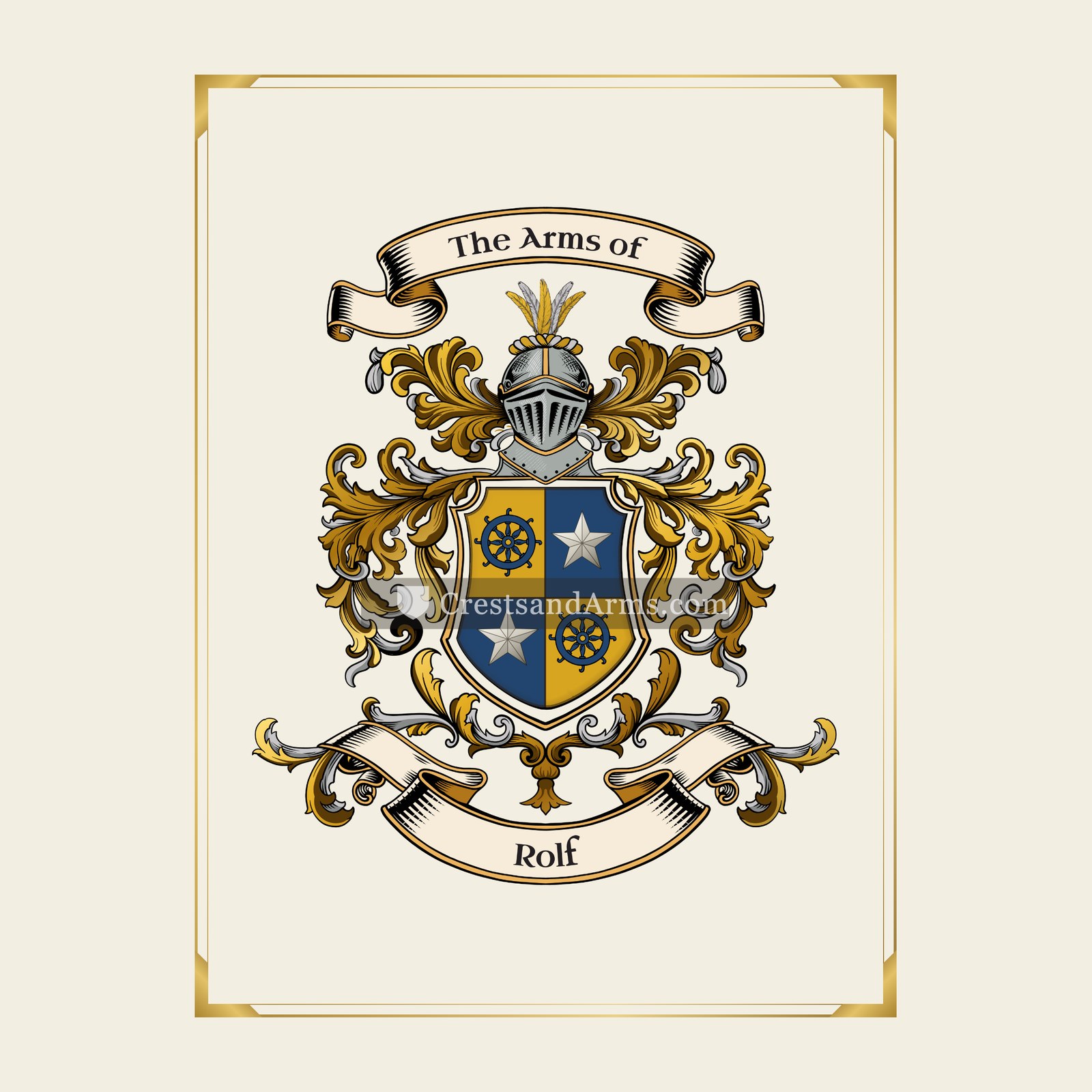With gold border