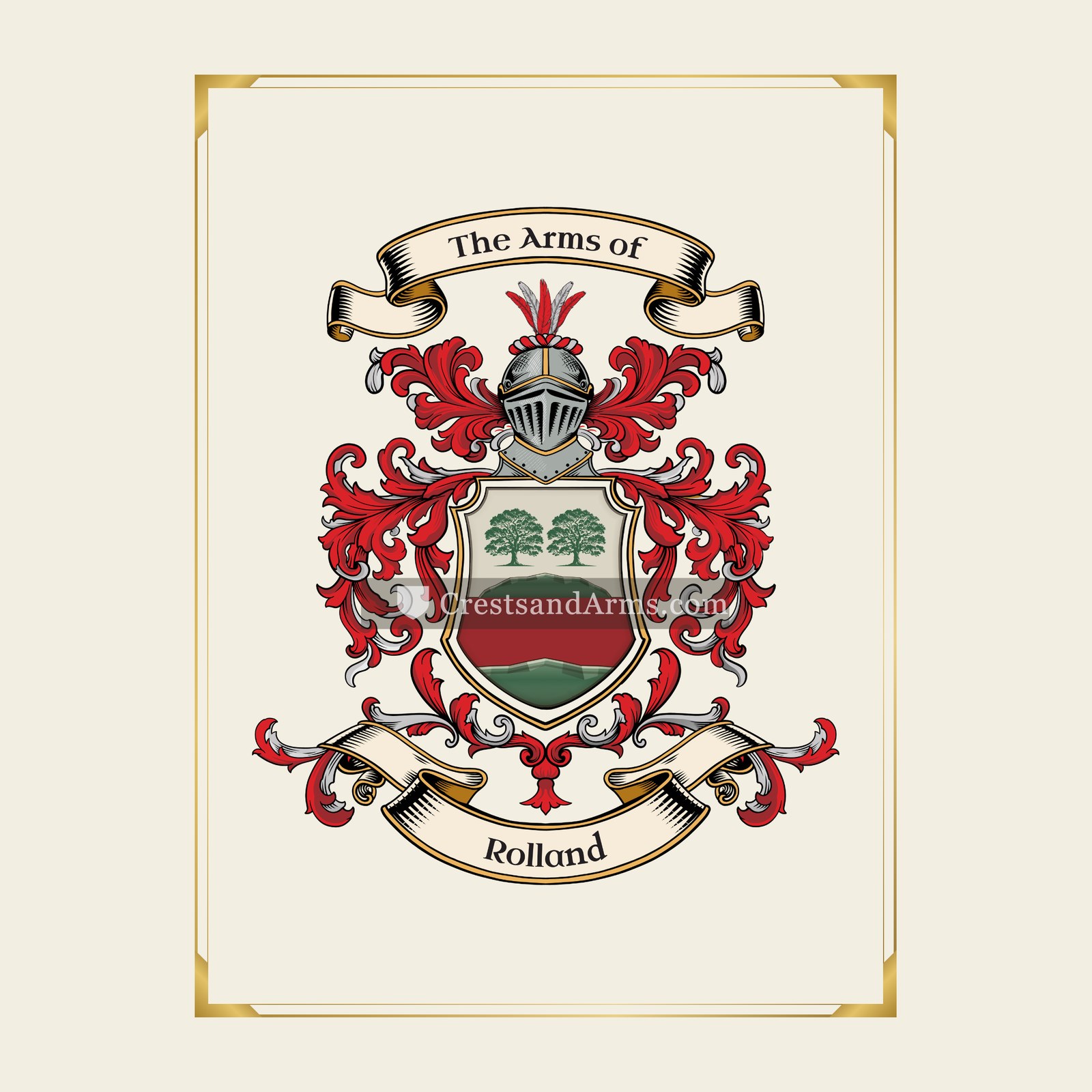 With gold border