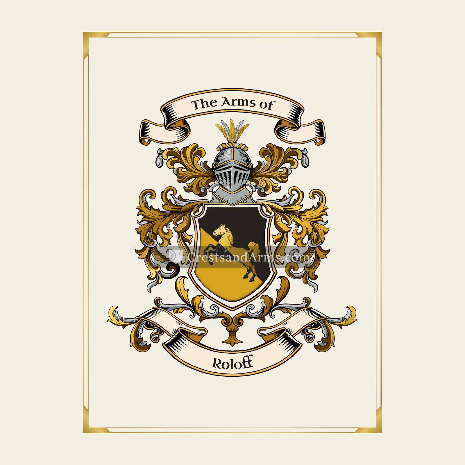 With gold border
