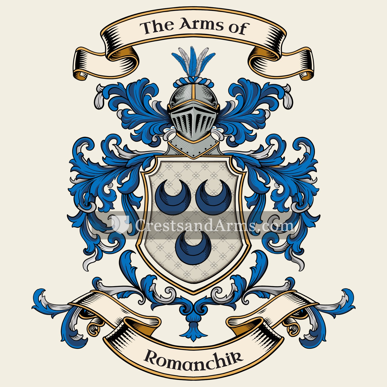 The Romanchik coat of arms, drawn from the recorded blazon