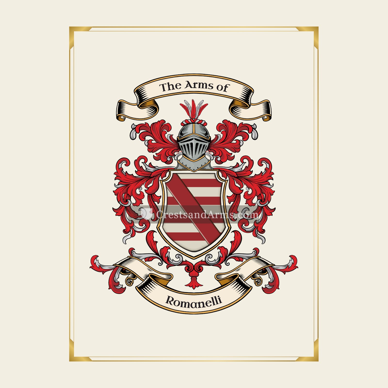 With gold border