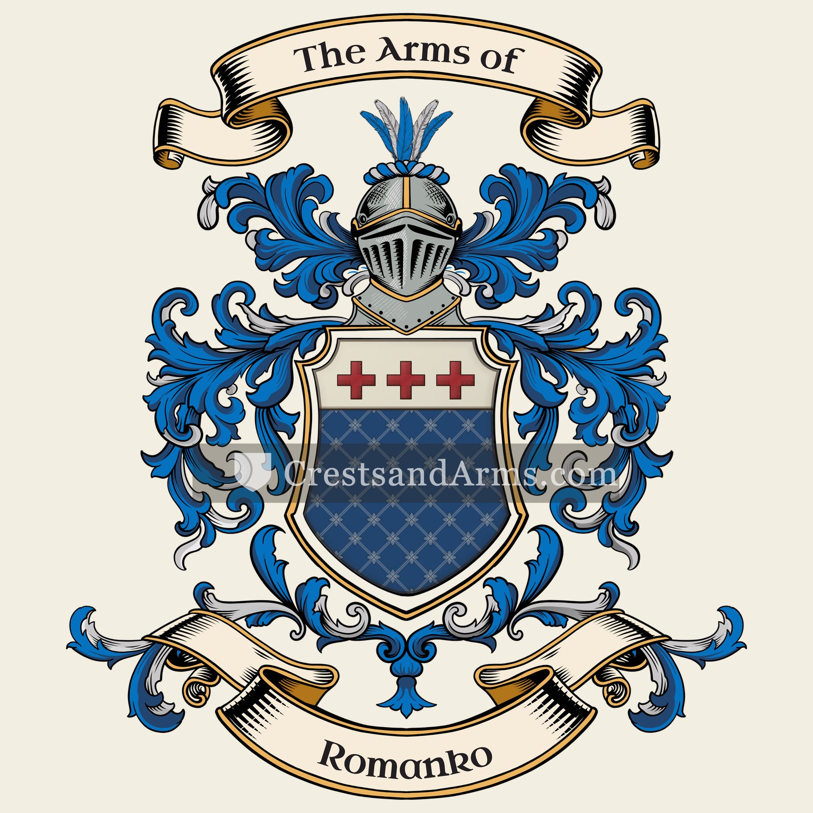 The Romanko coat of arms, drawn from the recorded blazon