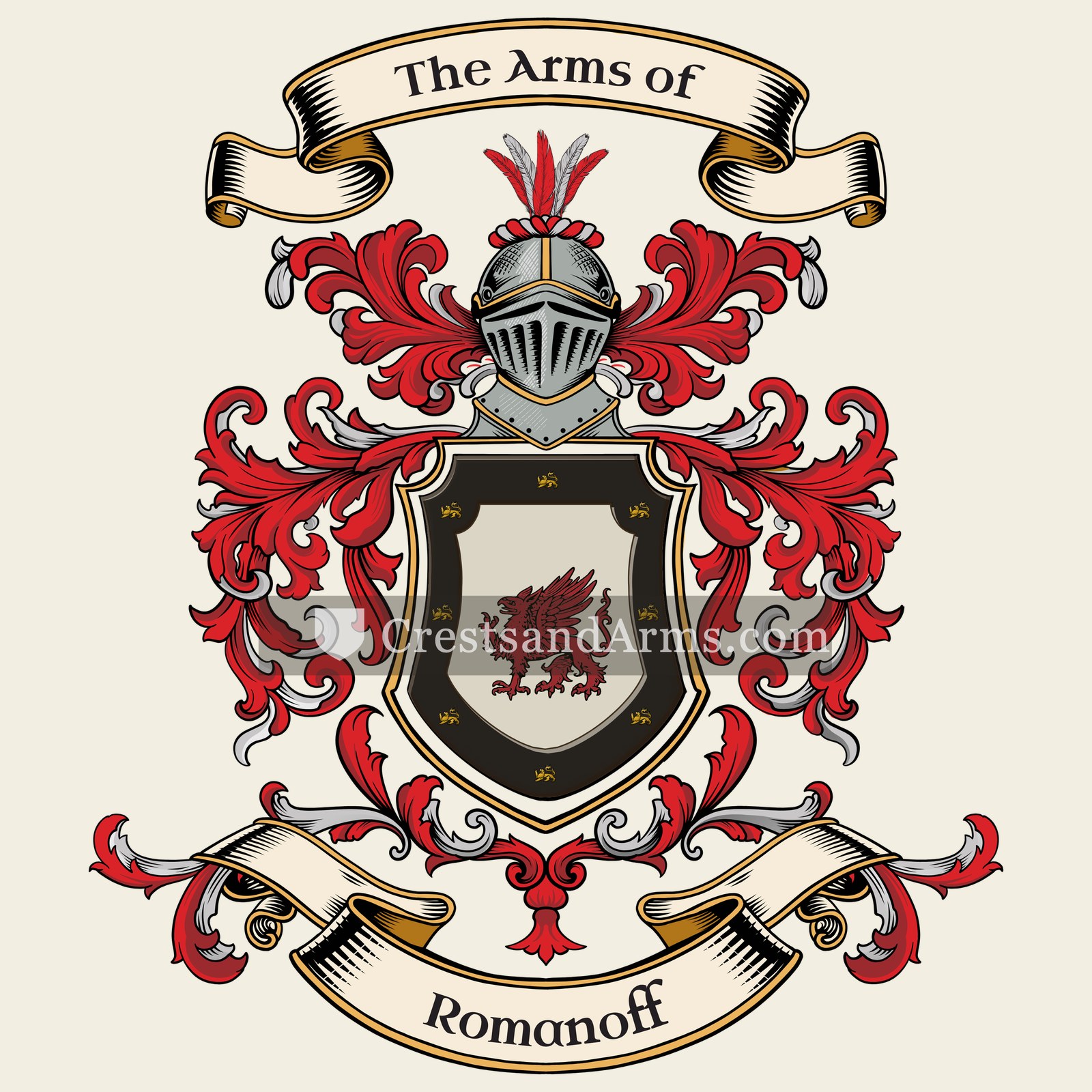 The Romanoff coat of arms, drawn from the recorded blazon