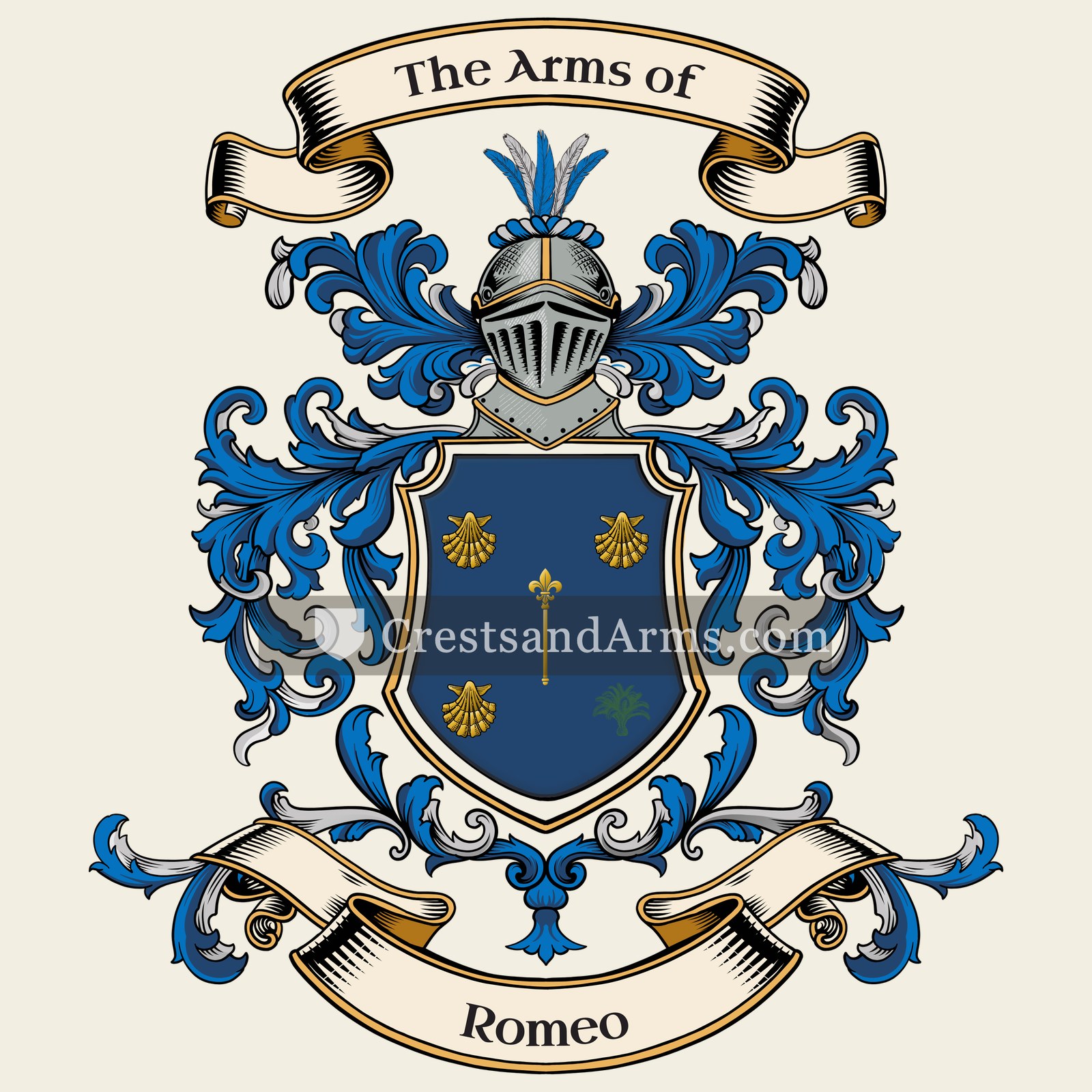 The Romeo coat of arms, drawn from the recorded blazon