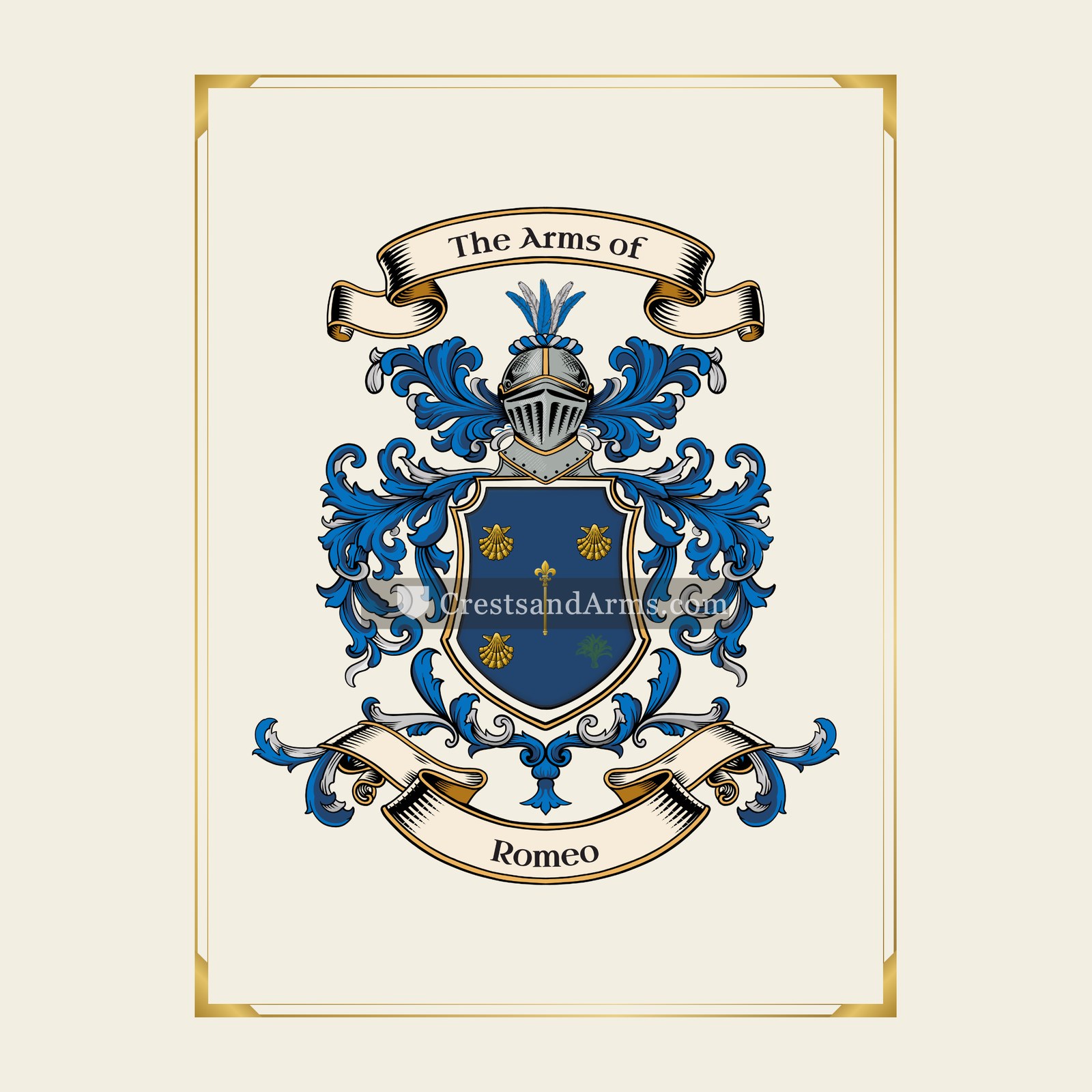With gold border