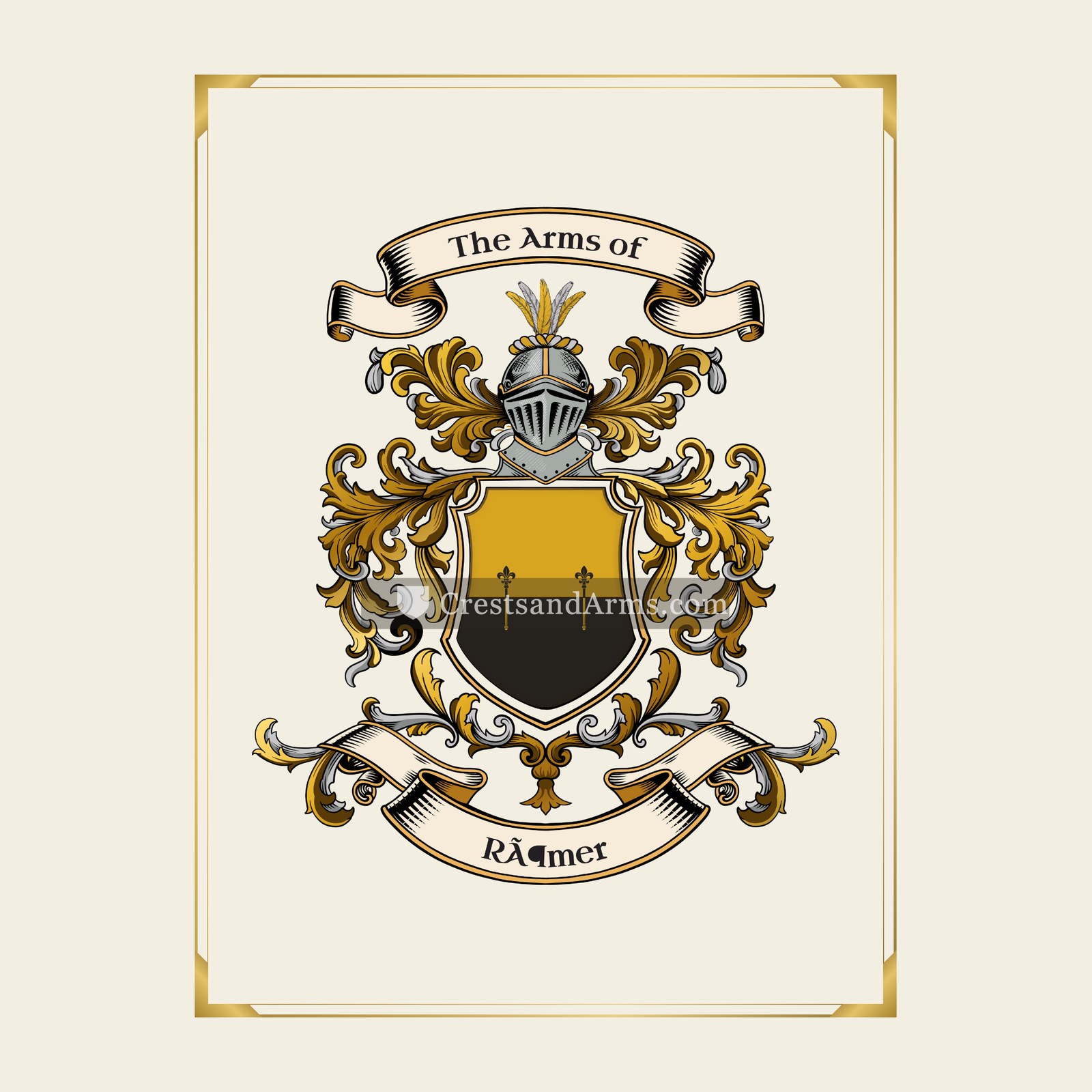 With gold border