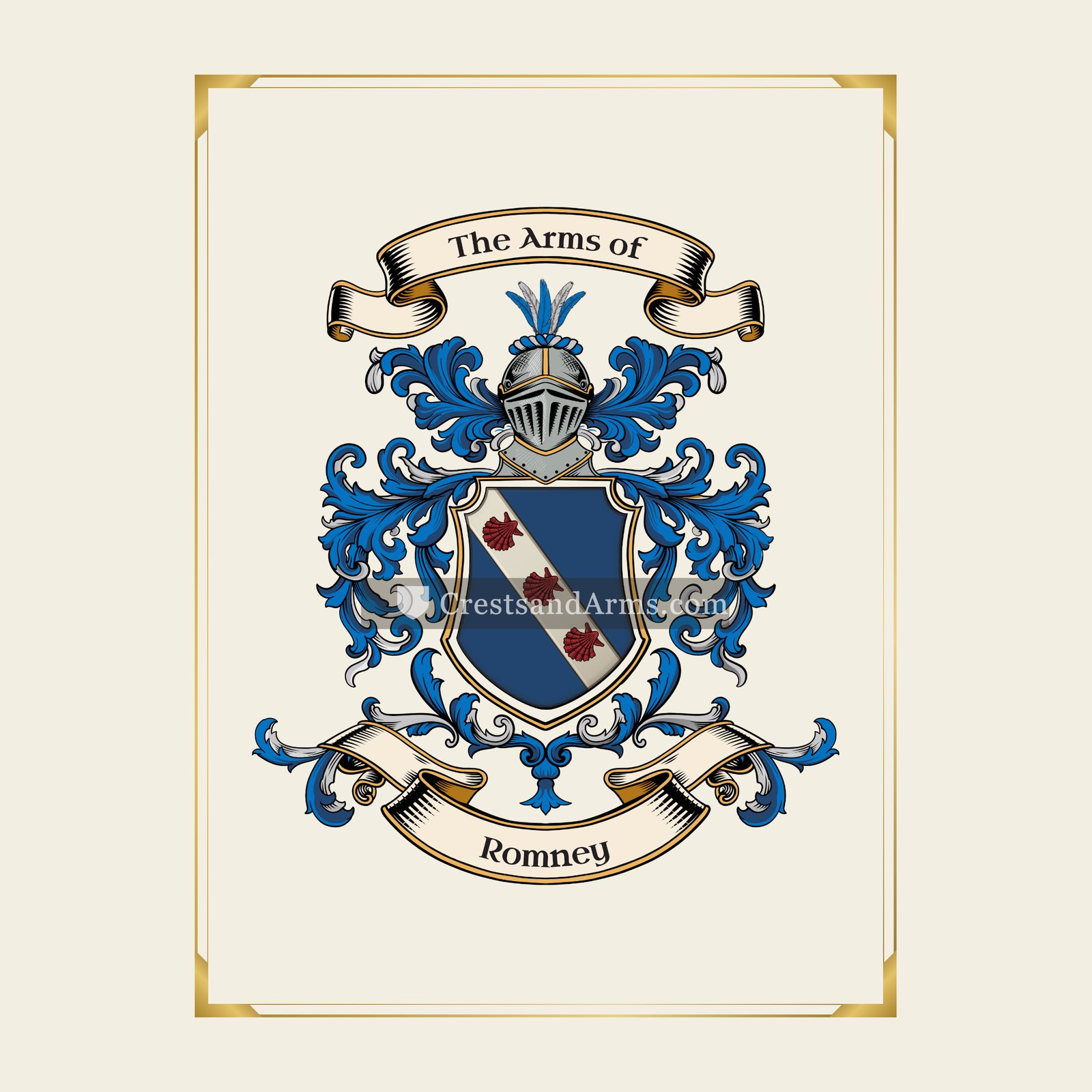 With gold border
