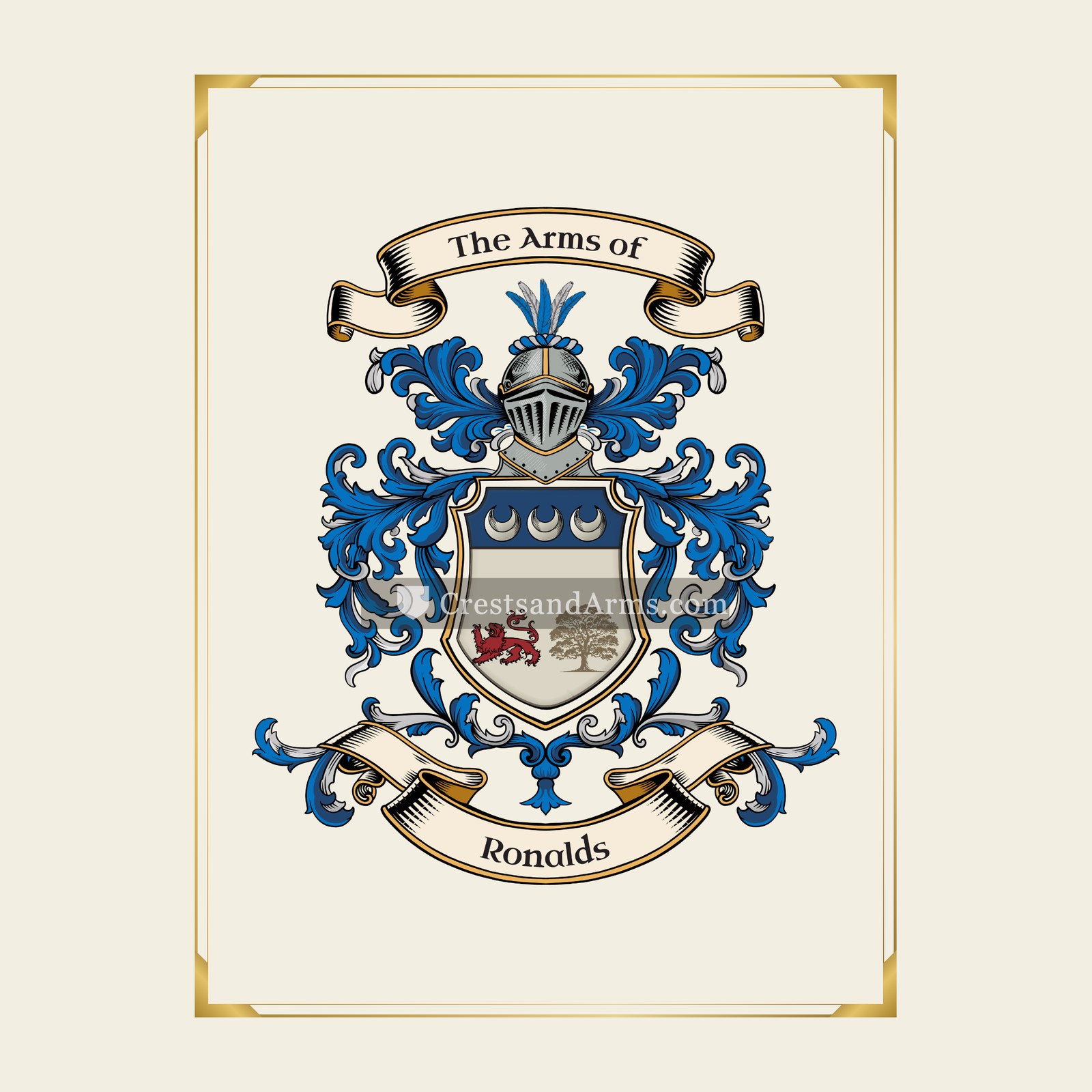 With gold border