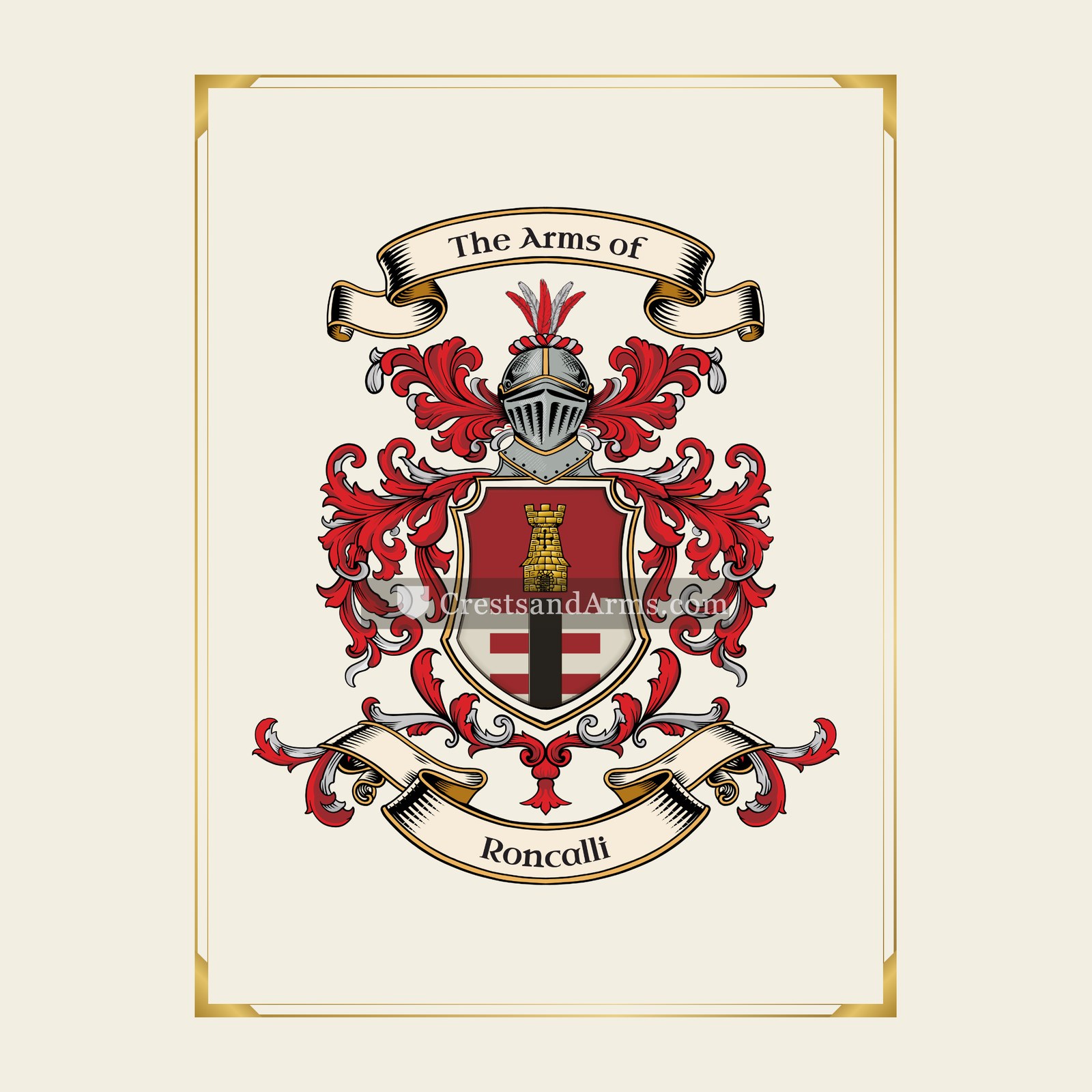With gold border