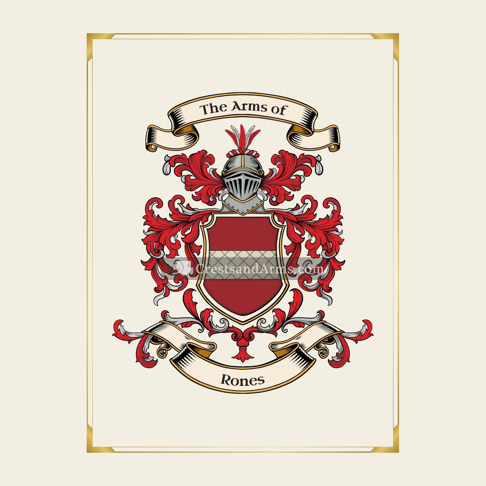 With gold border