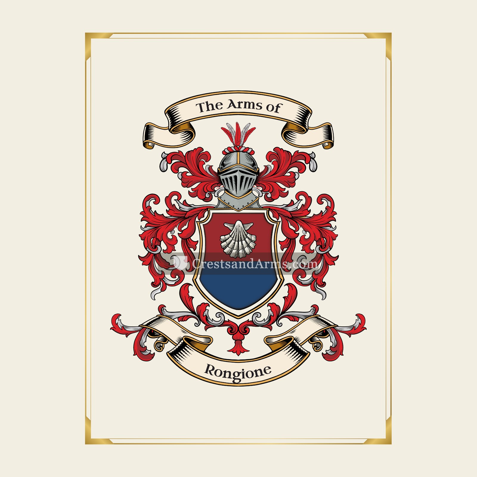 With gold border
