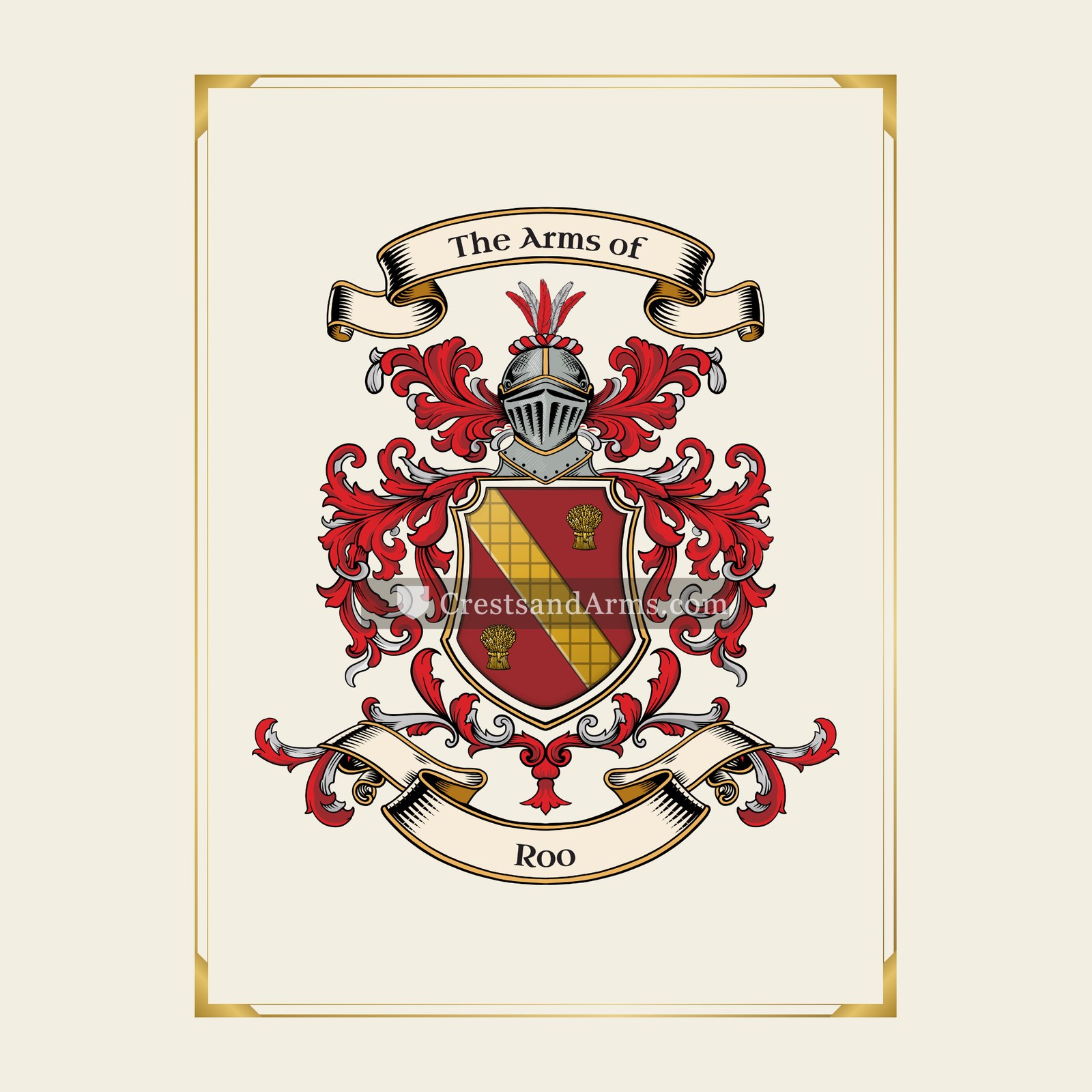 With gold border