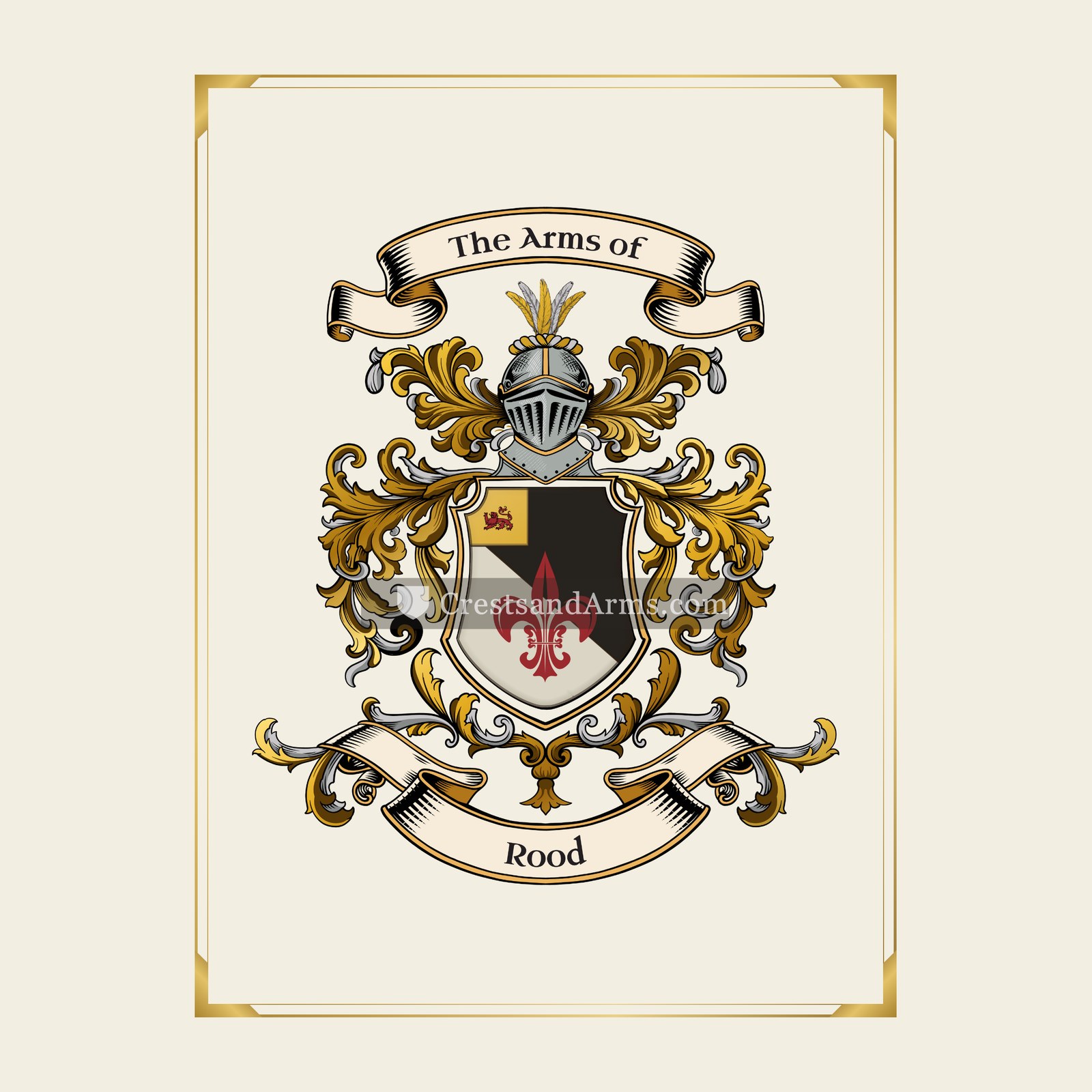 With gold border