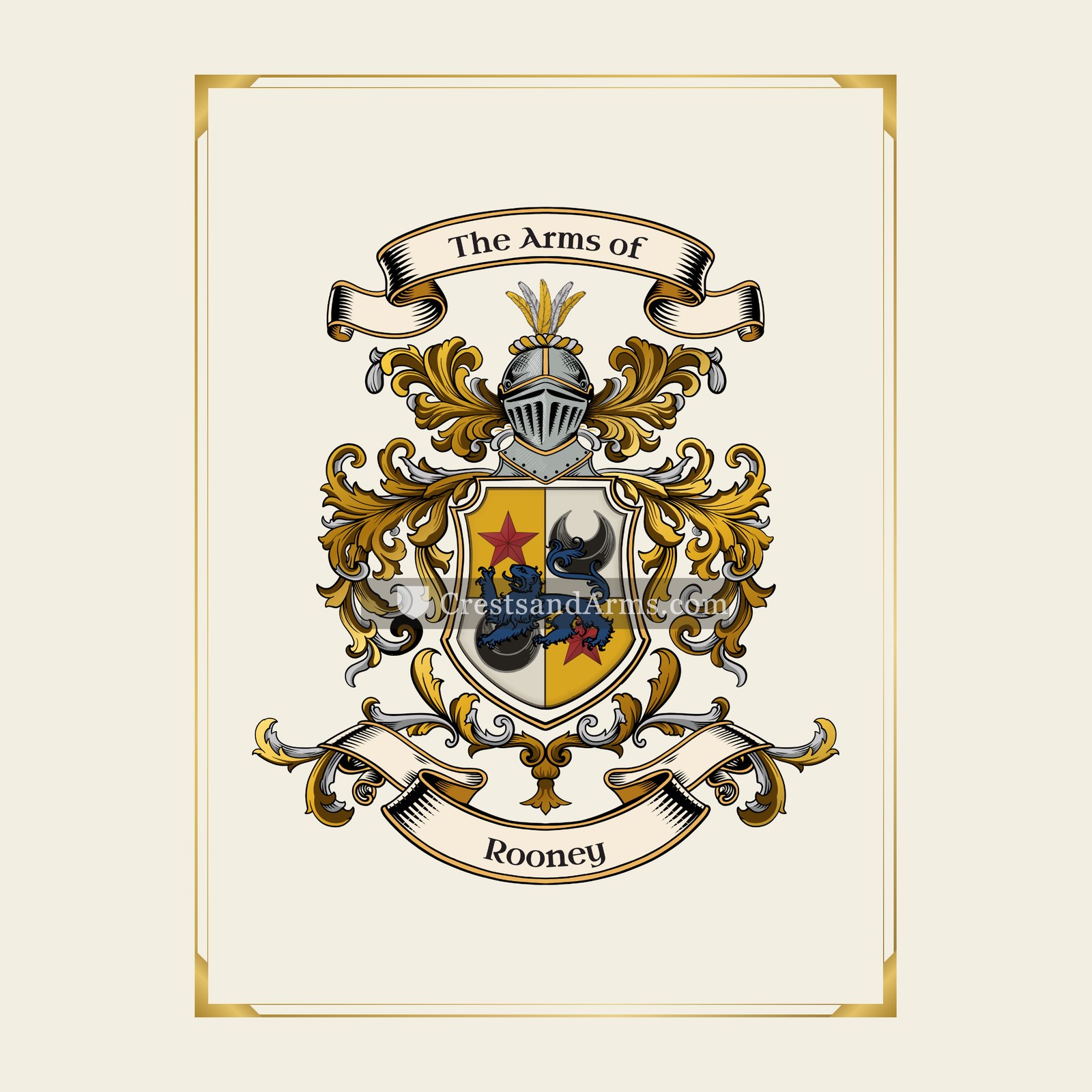 With gold border