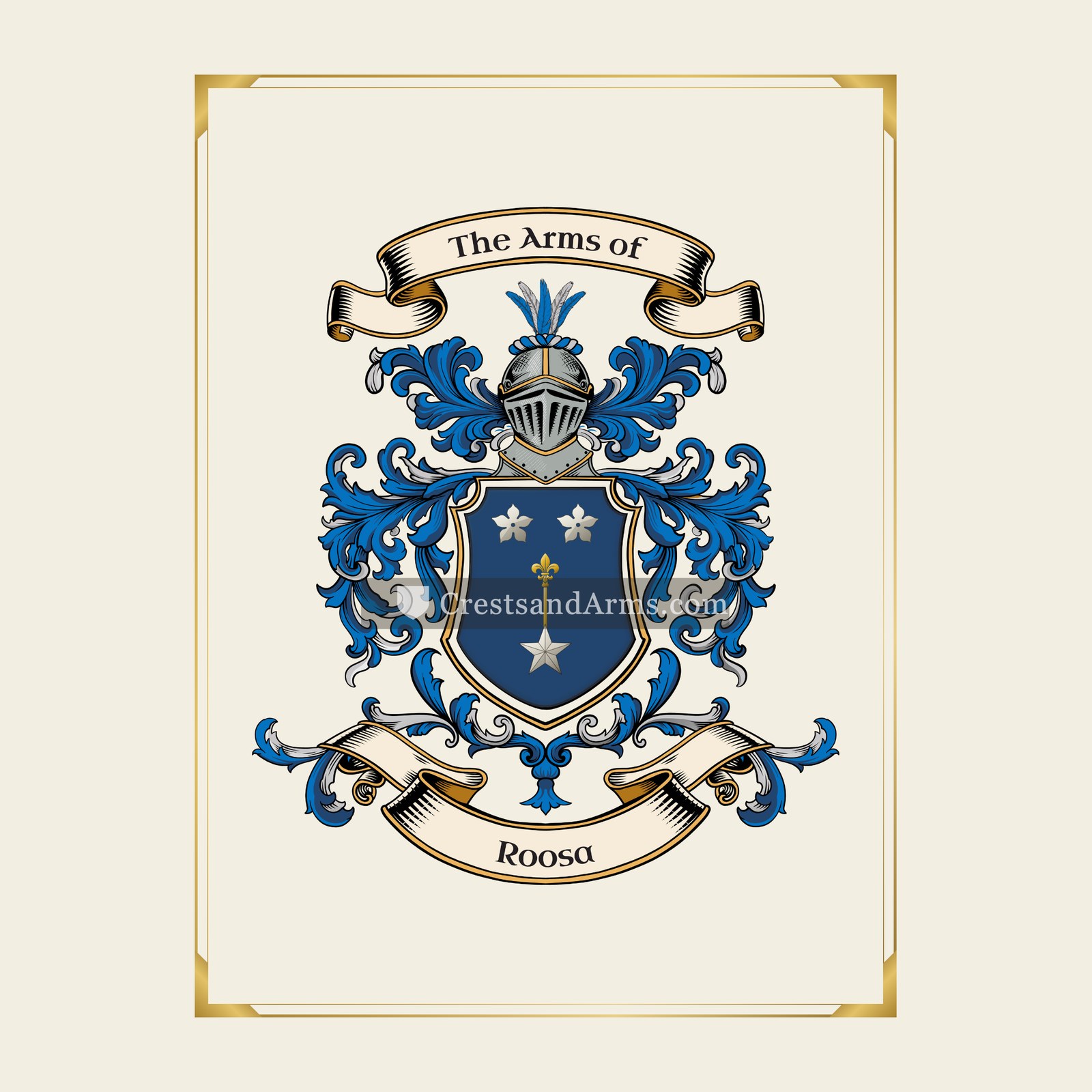 With gold border