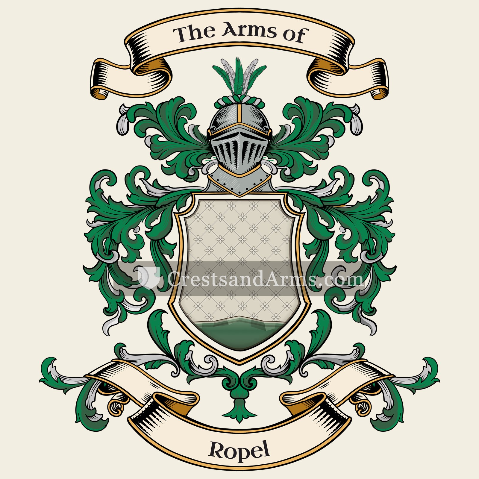 The Ropel coat of arms, drawn from the recorded blazon
