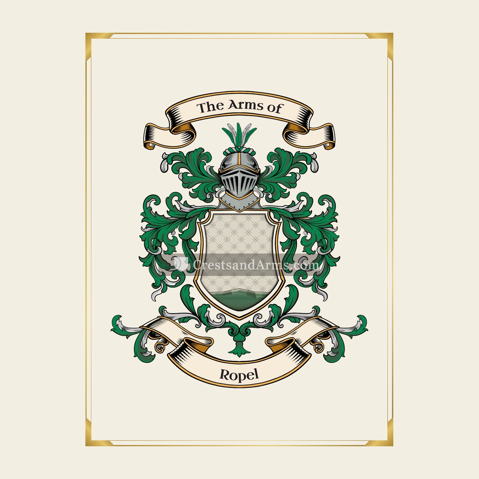 With gold border