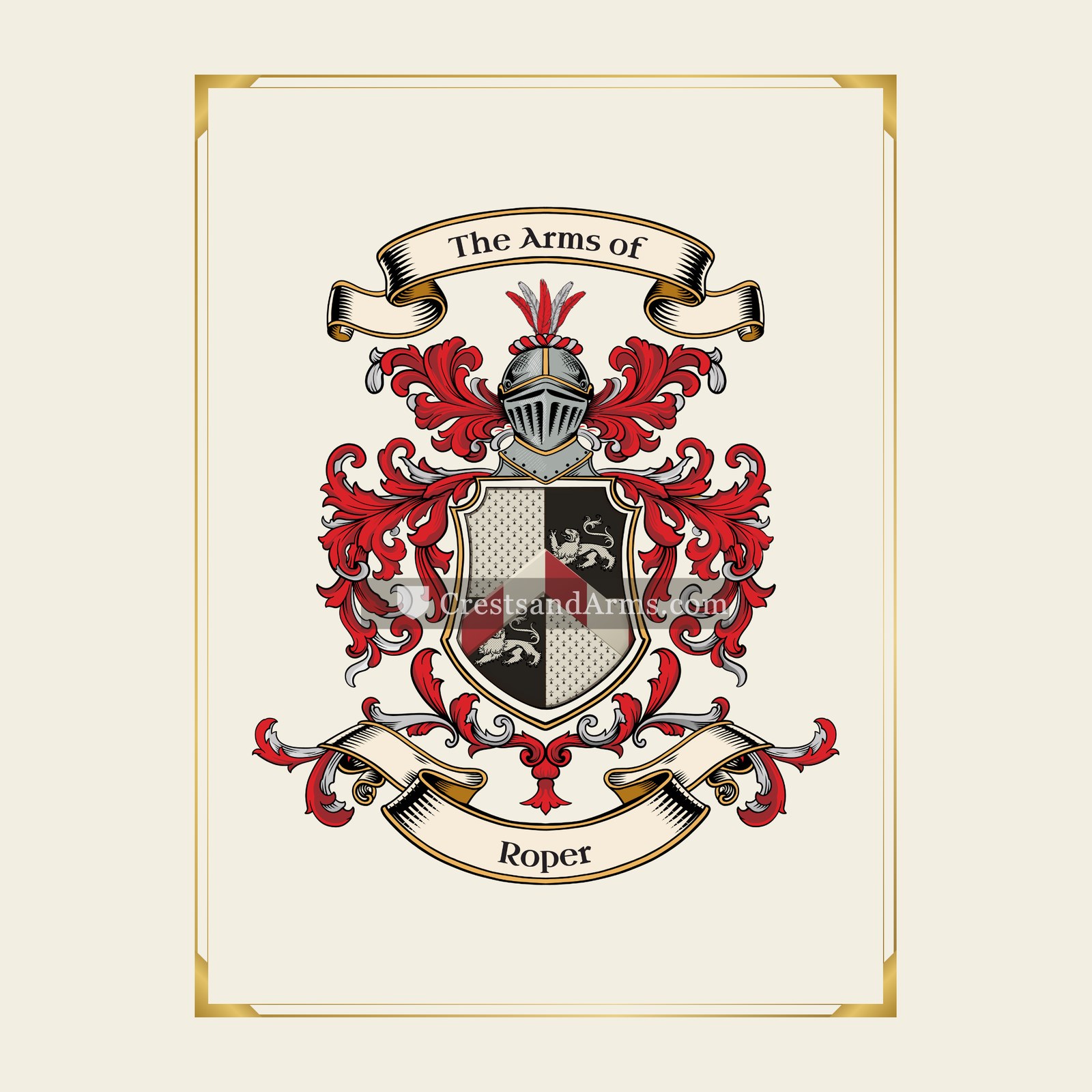 With gold border