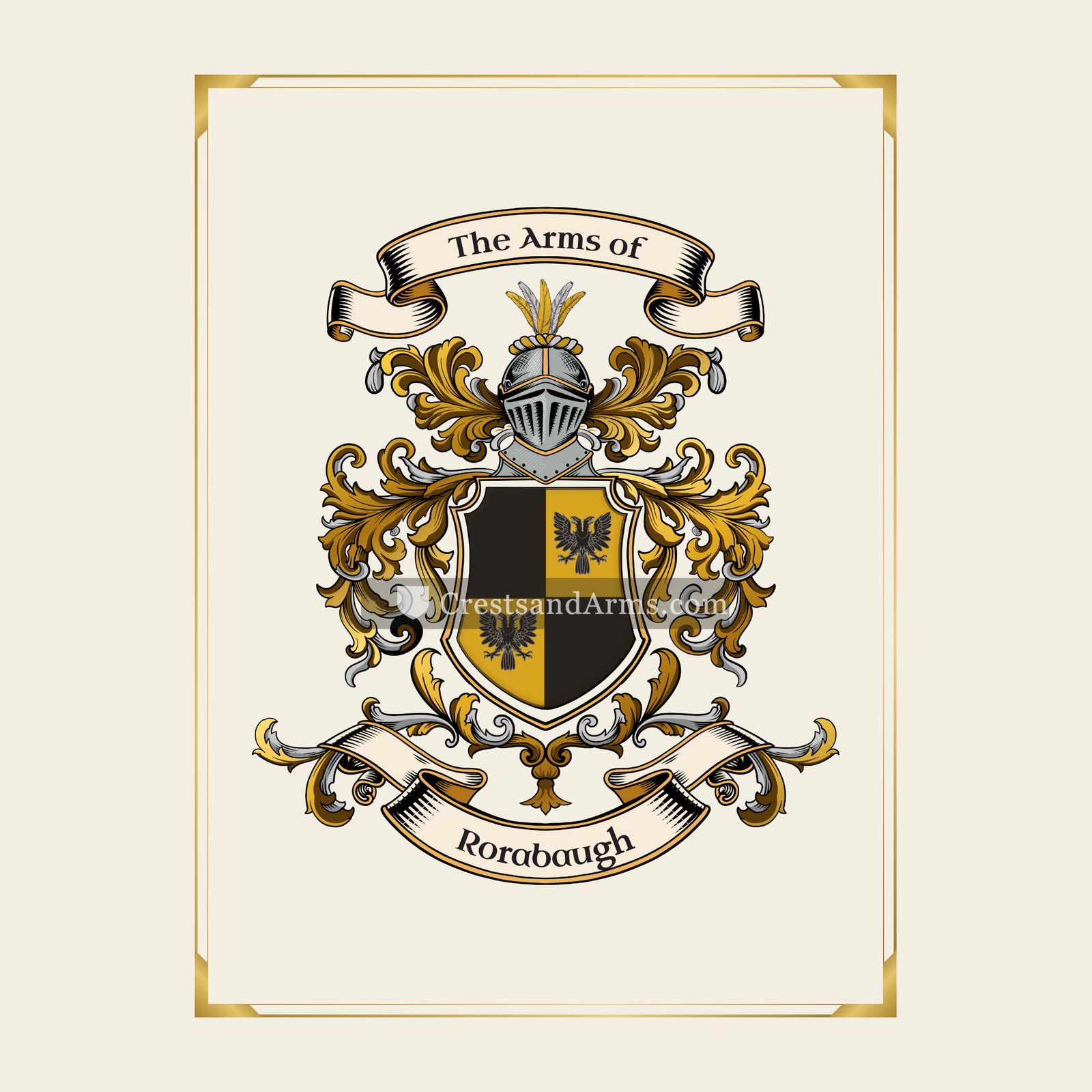 With gold border