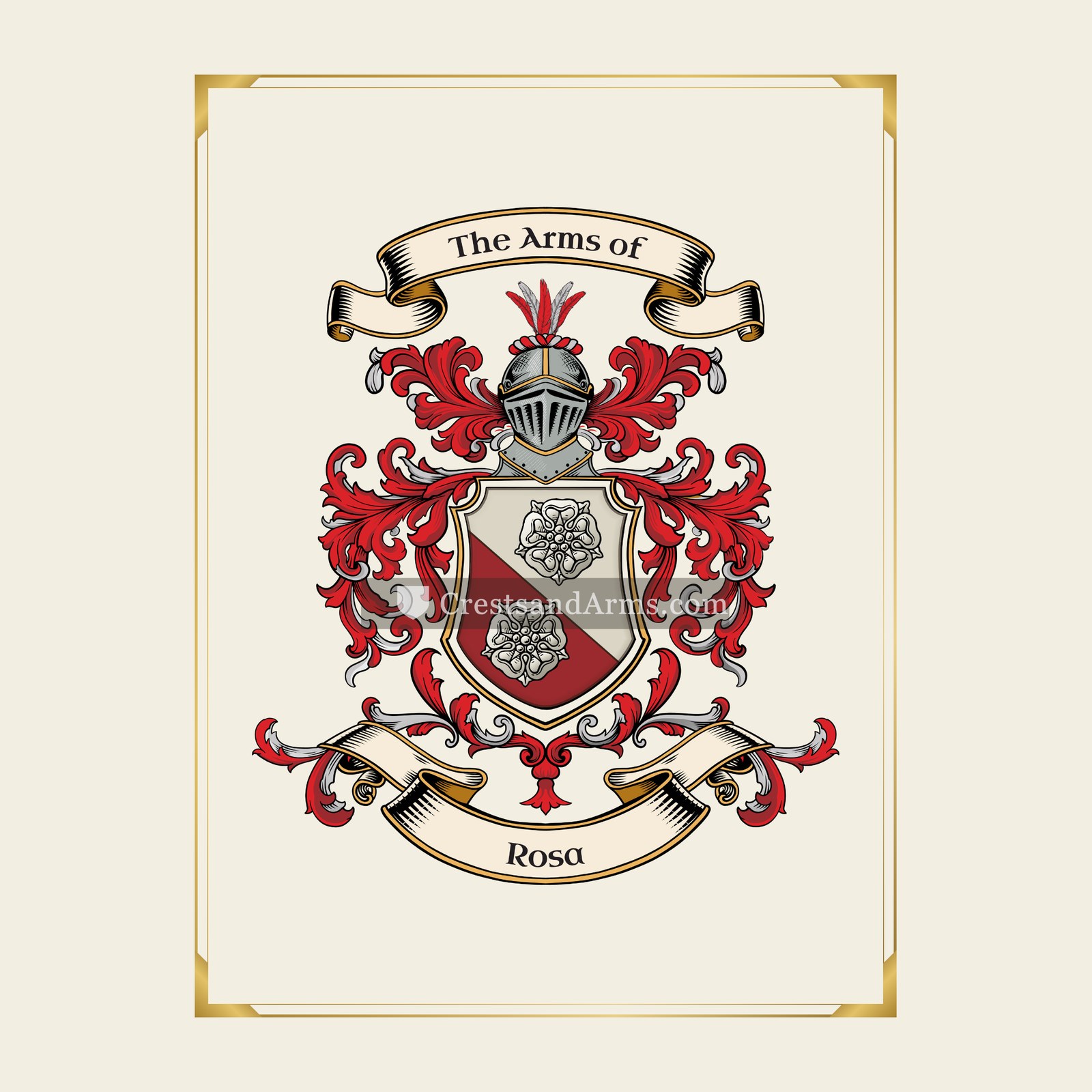 With gold border