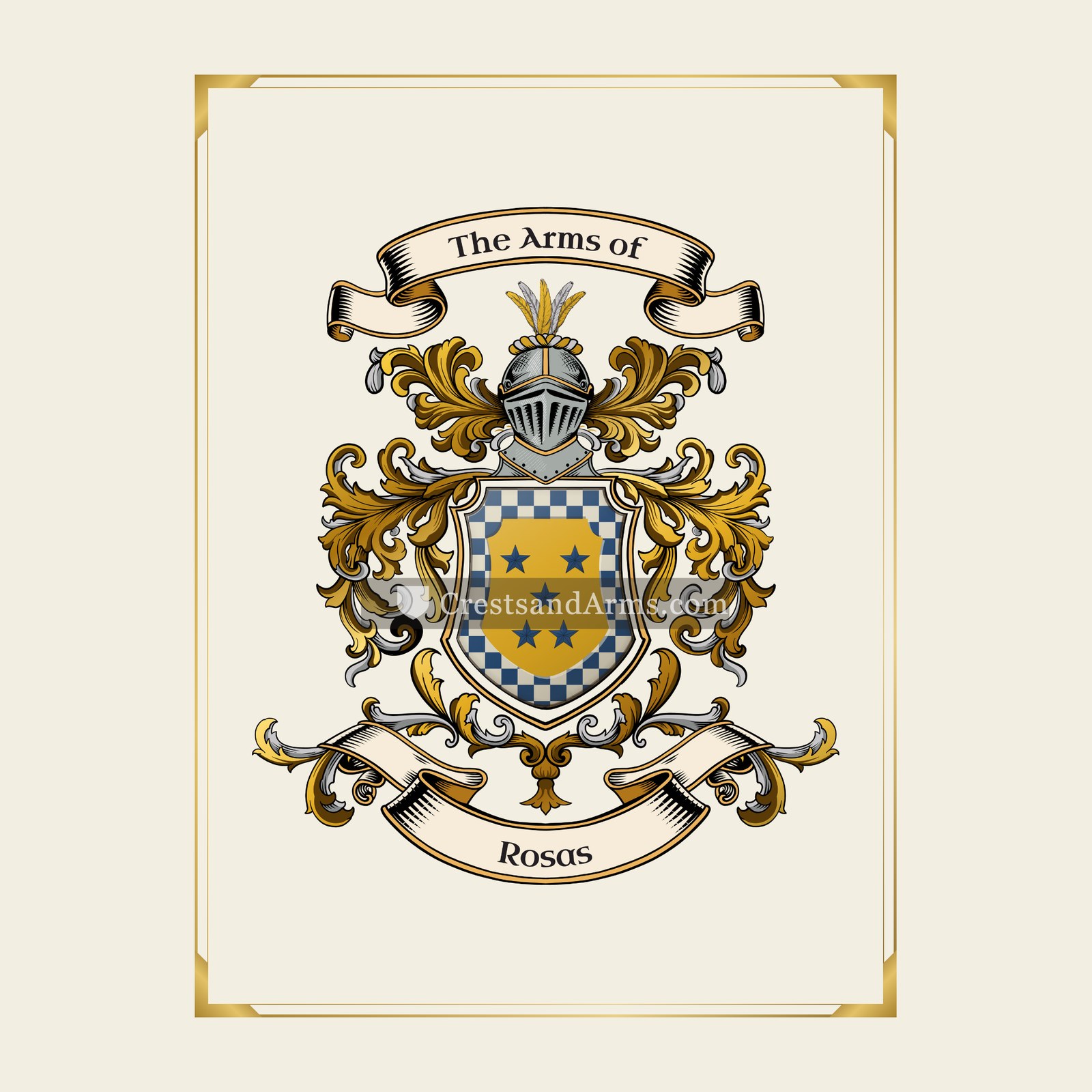 With gold border