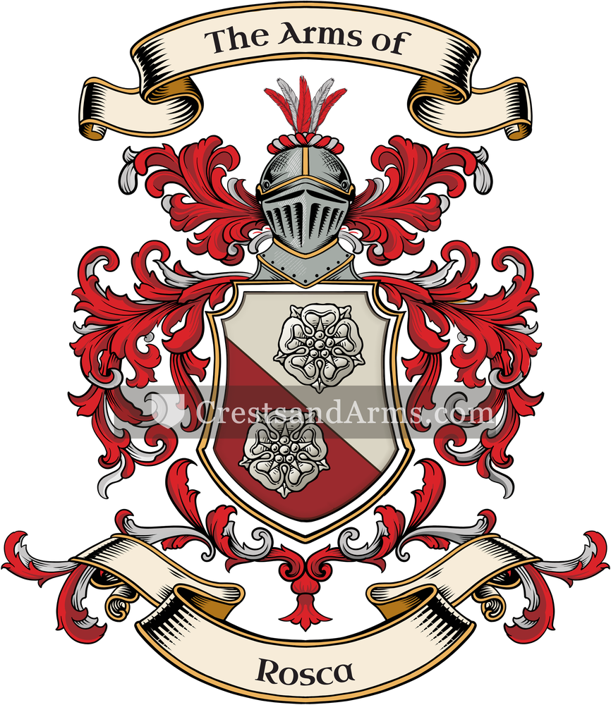 The Rosca coat of arms, drawn from the recorded blazon