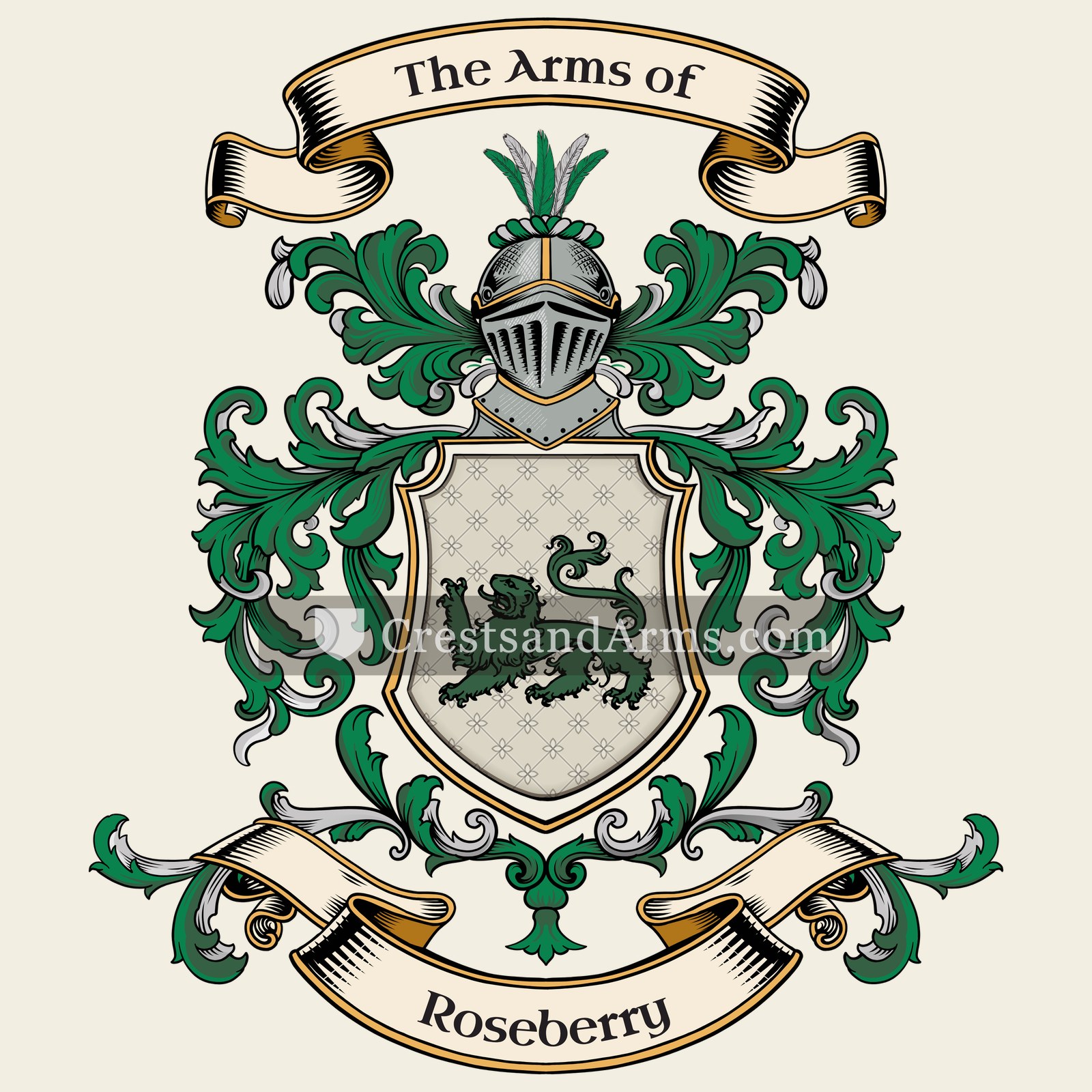 The Roseberry coat of arms, drawn from the recorded blazon