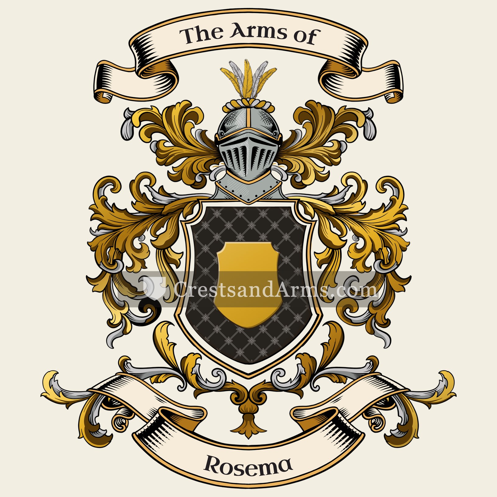 The Rosema coat of arms, drawn from the recorded blazon