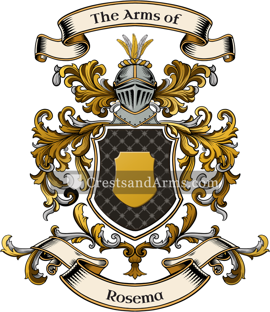 The Rosema coat of arms, drawn from the recorded blazon