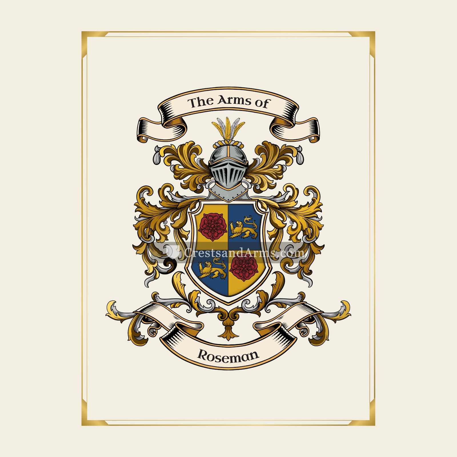 With gold border