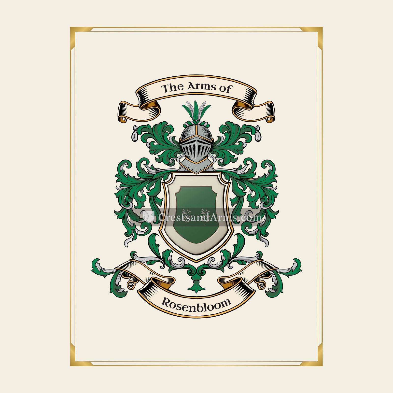 With gold border