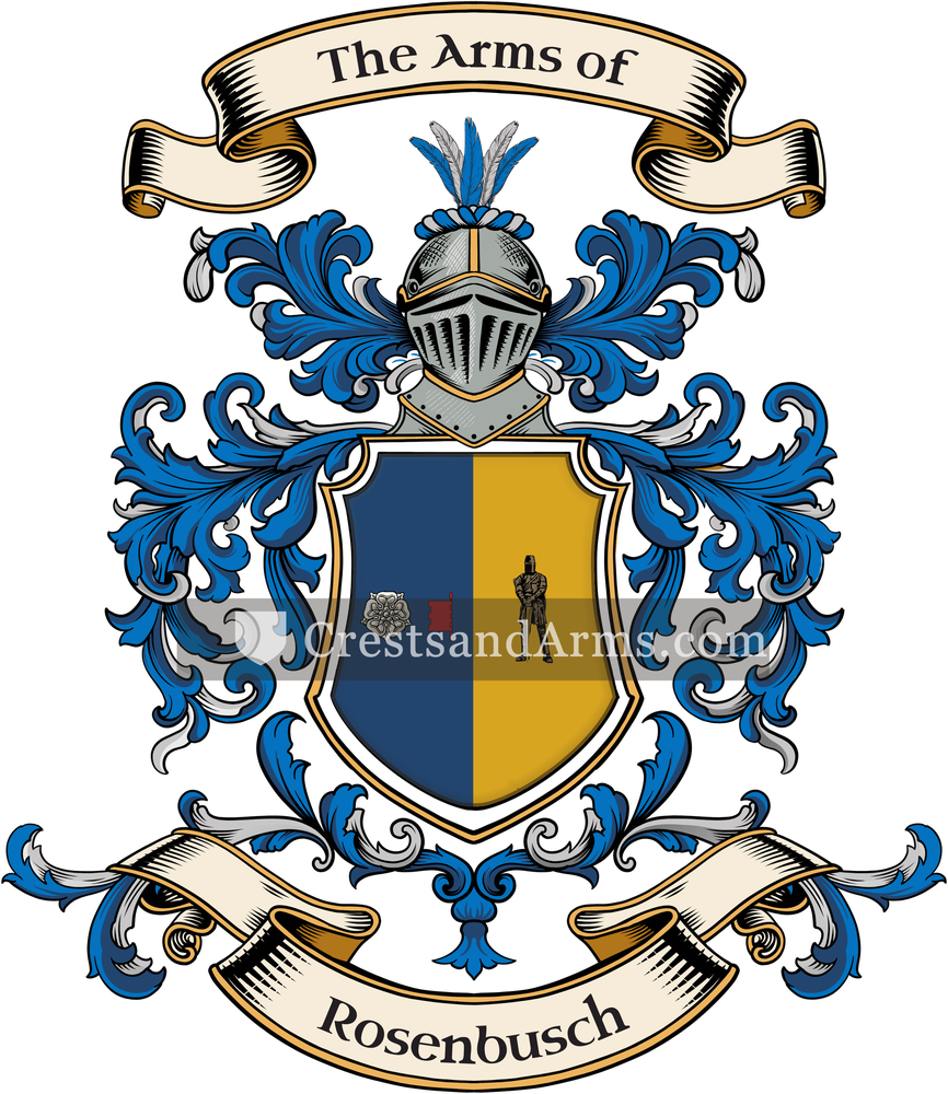 The Rosenbusch coat of arms, drawn from the recorded blazon