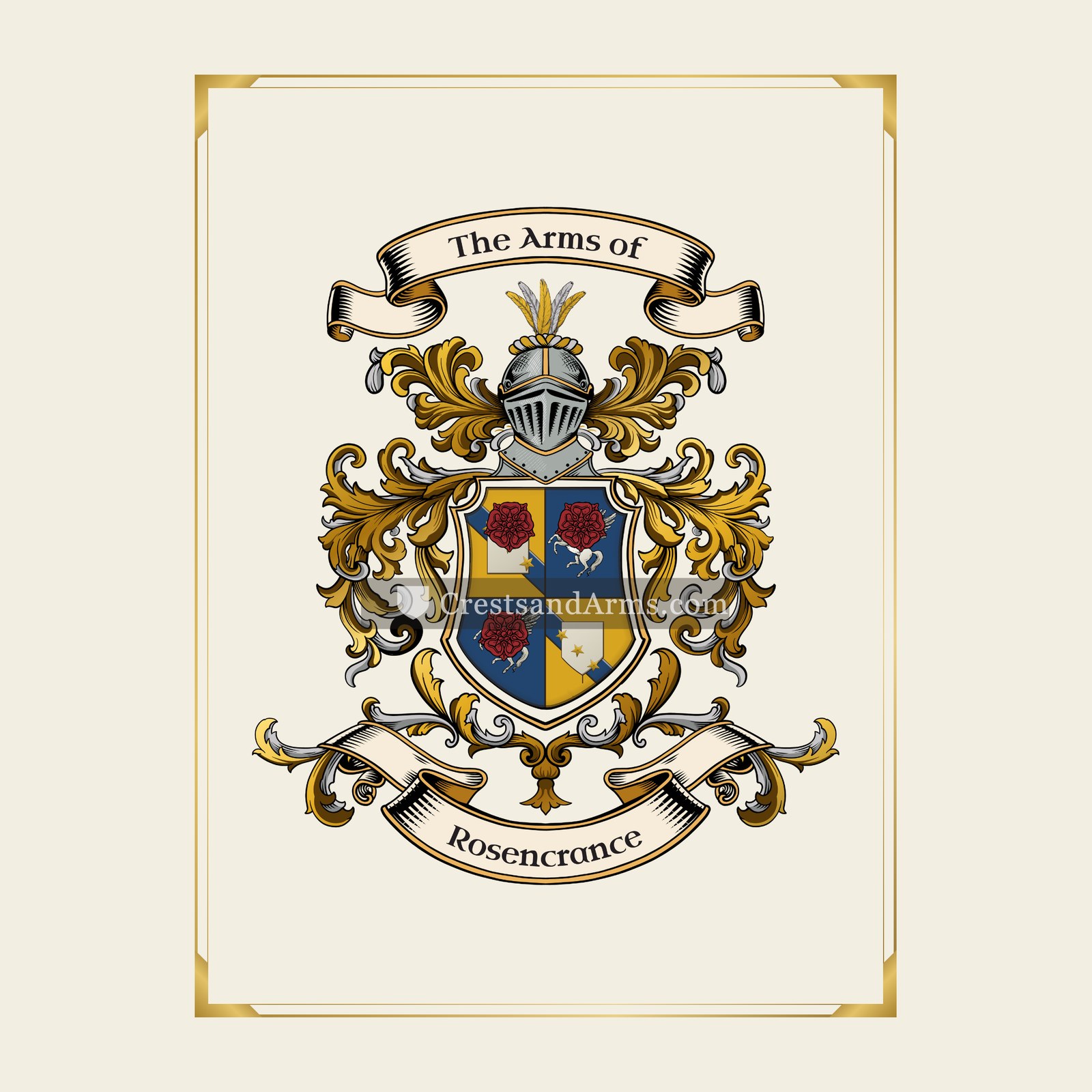 With gold border