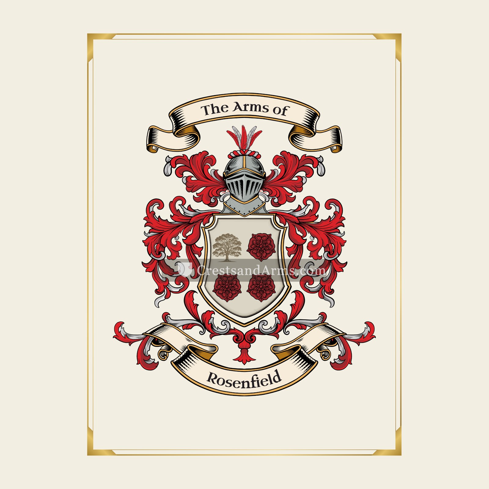 With gold border