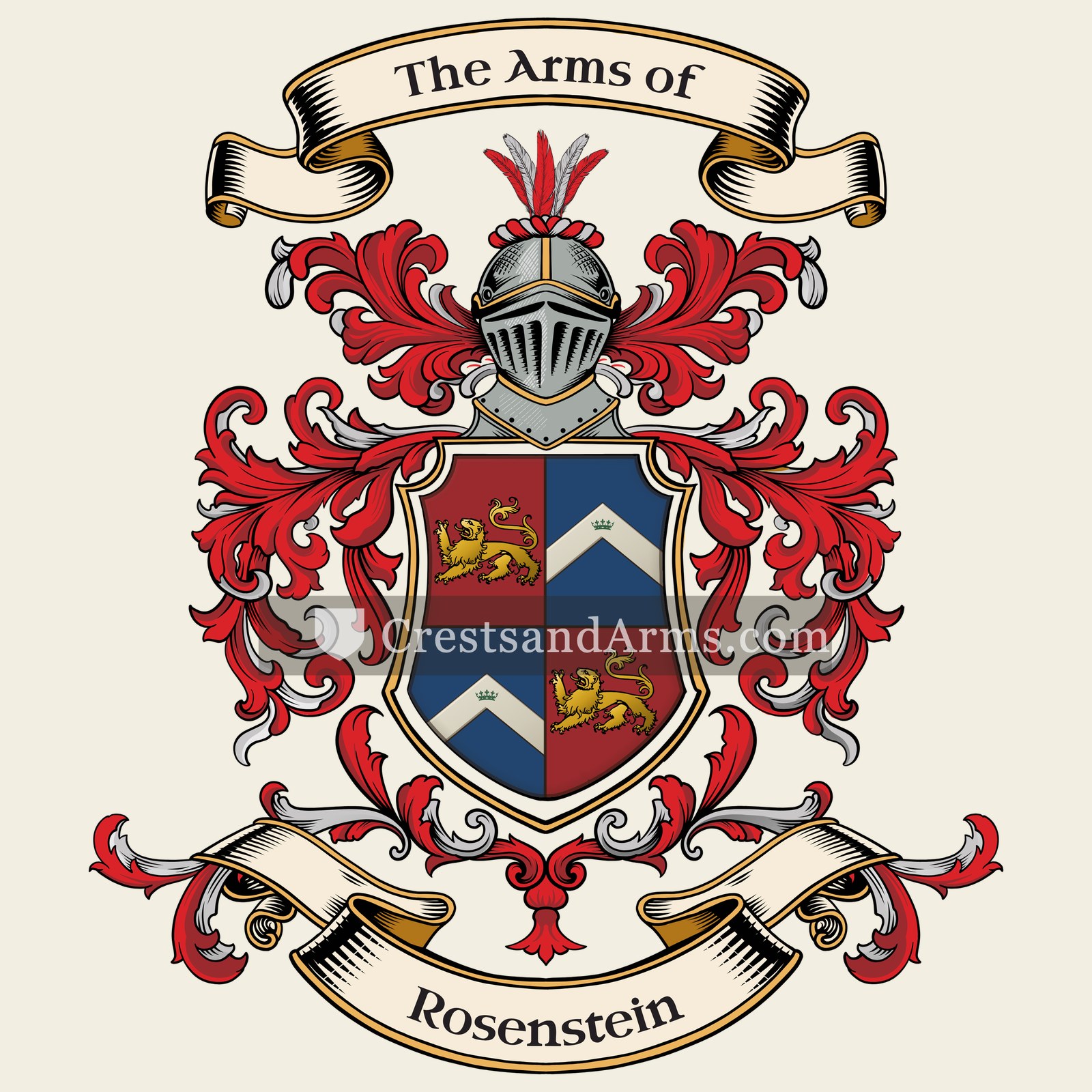 The Rosenstein coat of arms, drawn from the recorded blazon