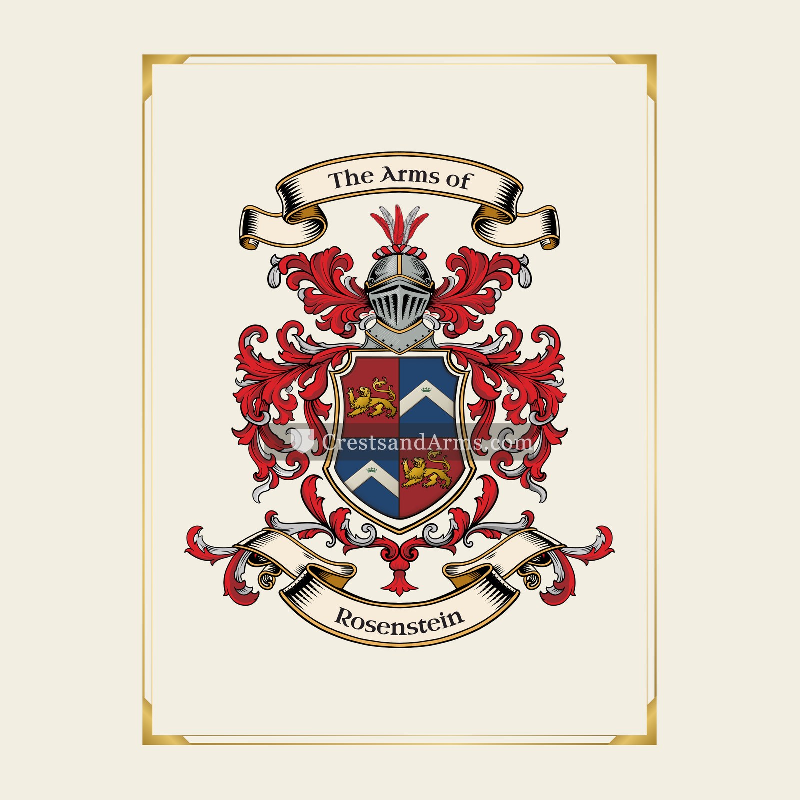 With gold border