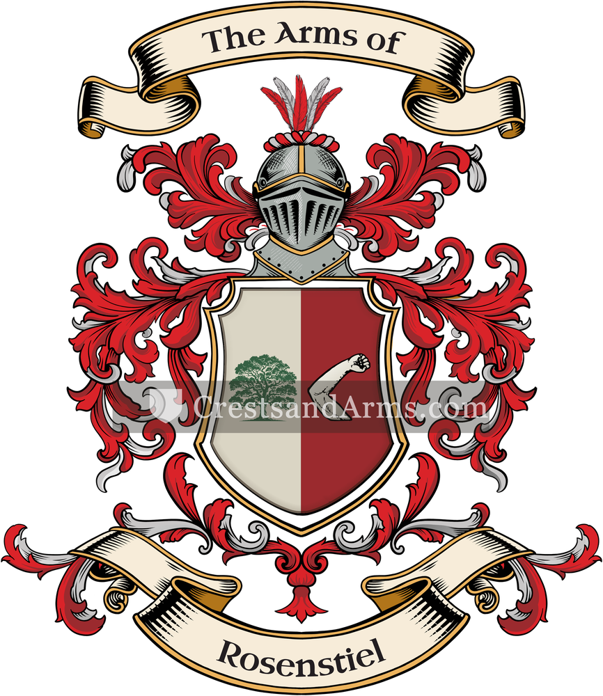 The Rosenstiel coat of arms, drawn from the recorded blazon