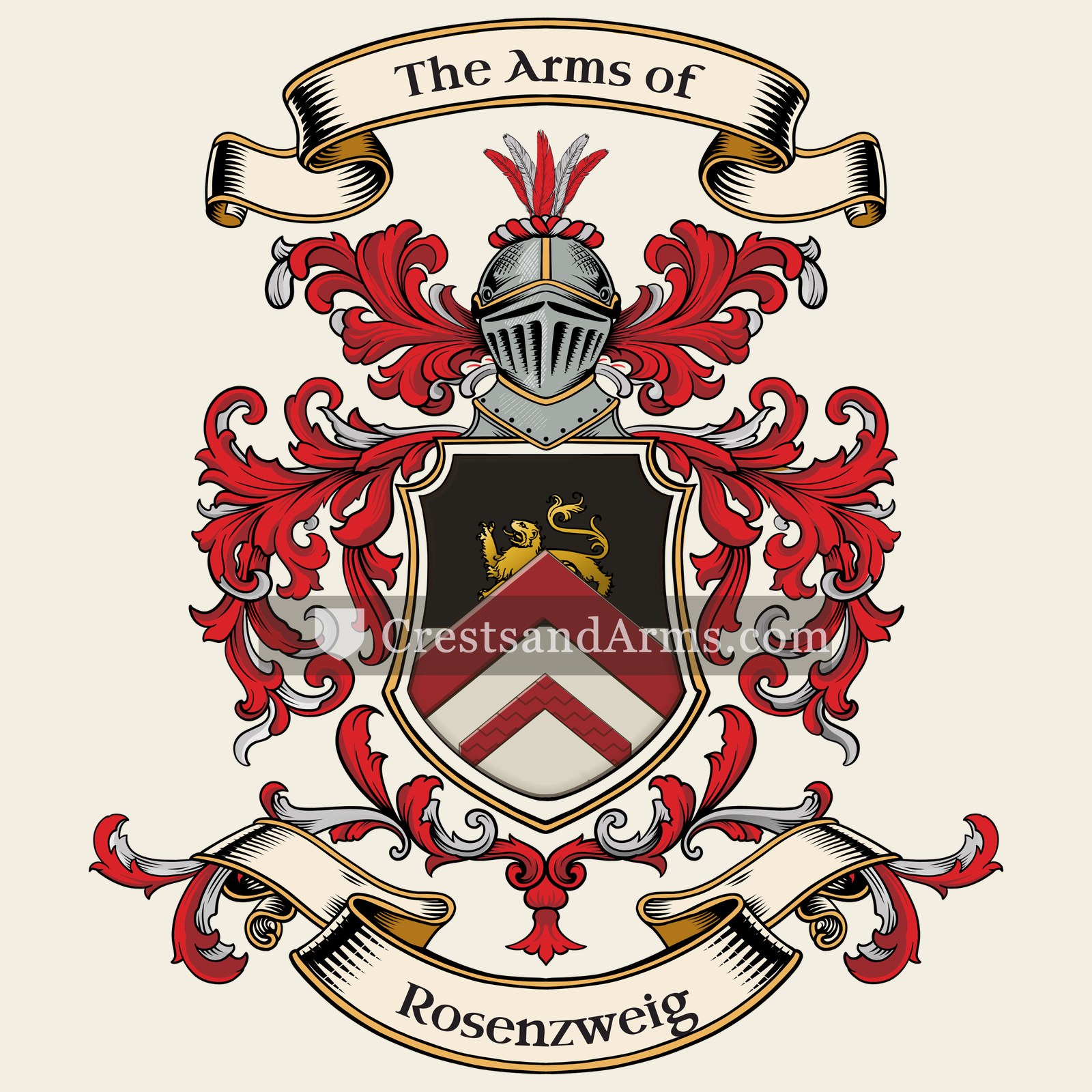 The Rosenzweig coat of arms, drawn from the recorded blazon
