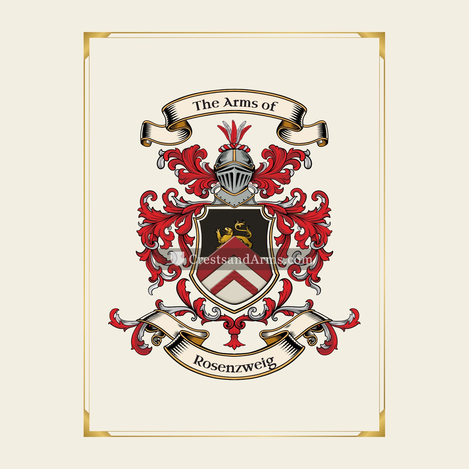 With gold border