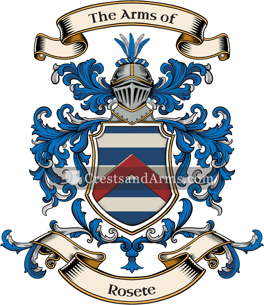 The Rosete coat of arms, drawn from the recorded blazon
